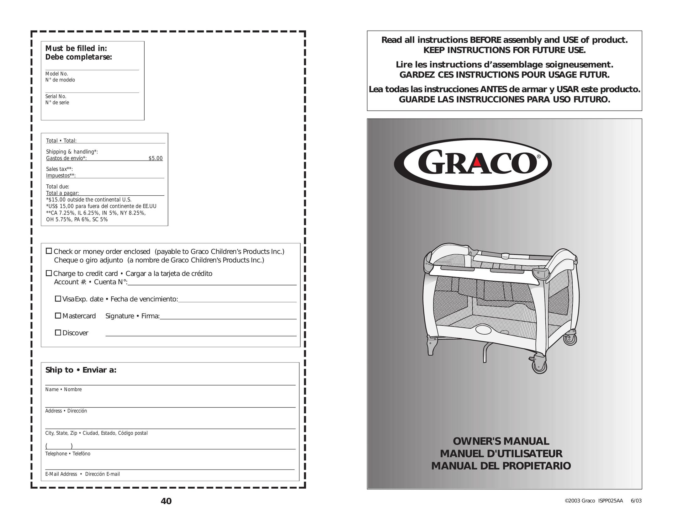 Graco ISPP025AA Baby Furniture User Manual (Page 1)