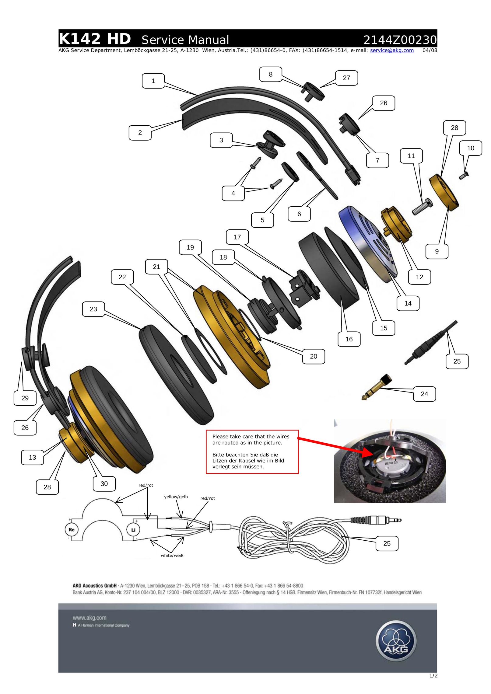 AKG Acoustics K142HD Headphones User Manual (Page 1)