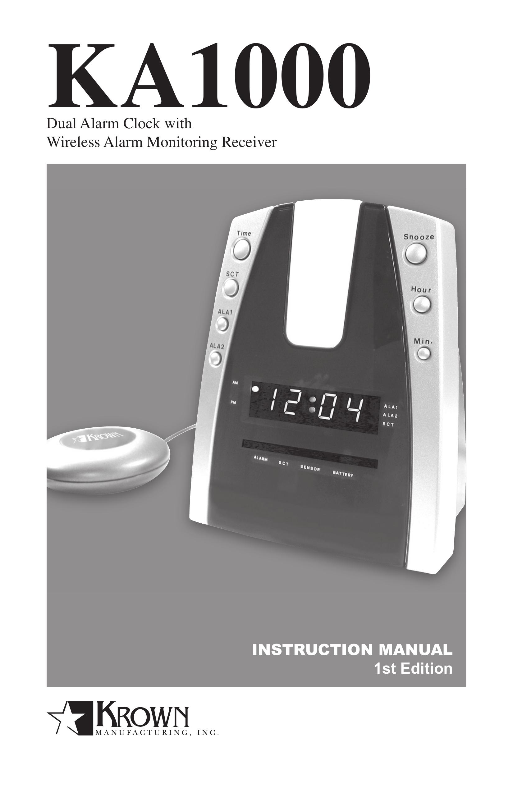 Krown Manufacturing KA1000 Clock Radio User Manual (Page 1)