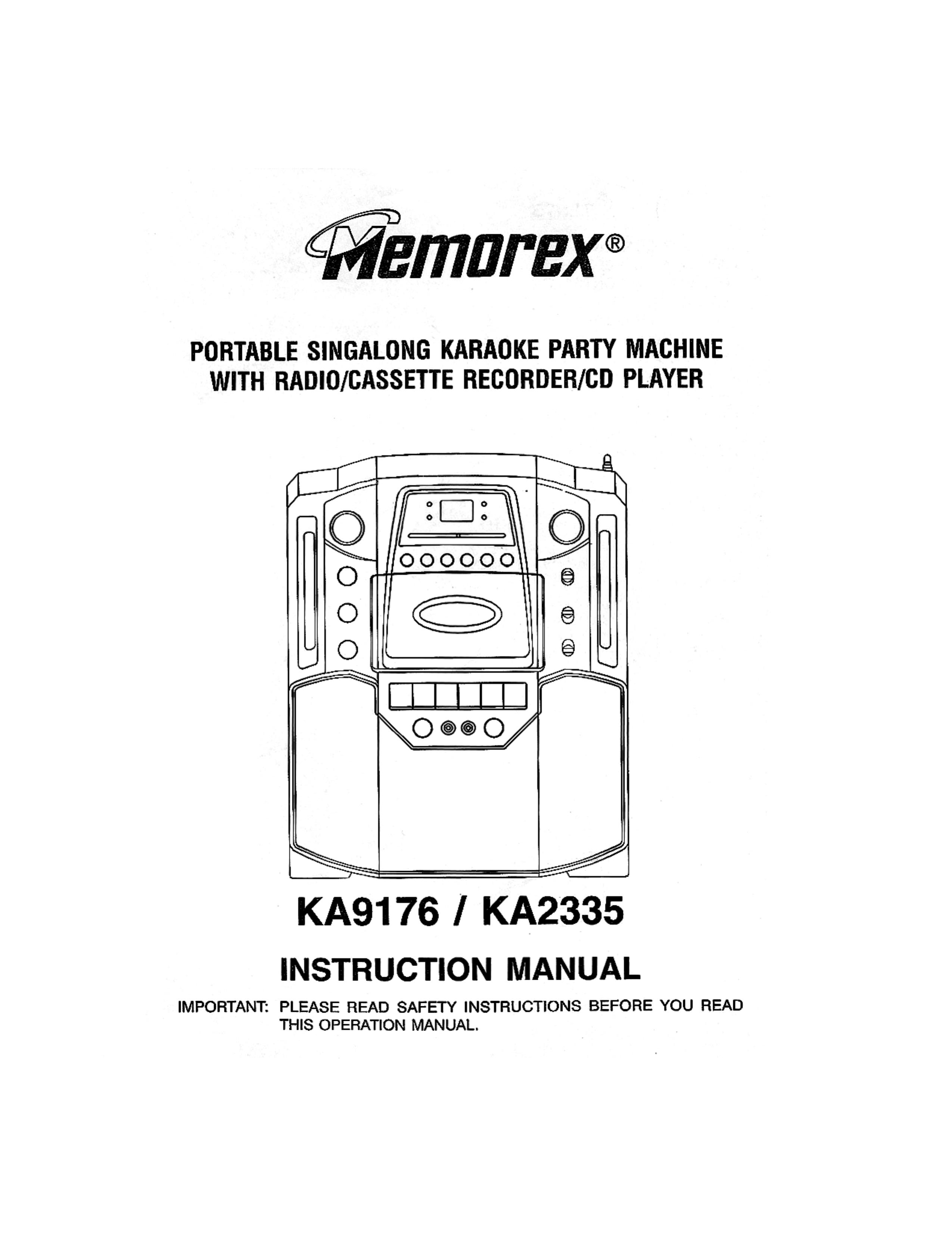 Memorex KA9176 Karaoke Machine User Manual (Page 1)