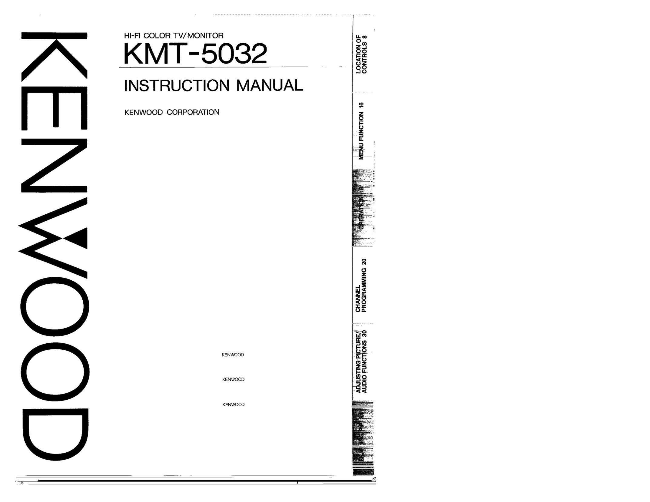 Kenwood KMT-5032 CRT Television User Manual (Page 1)