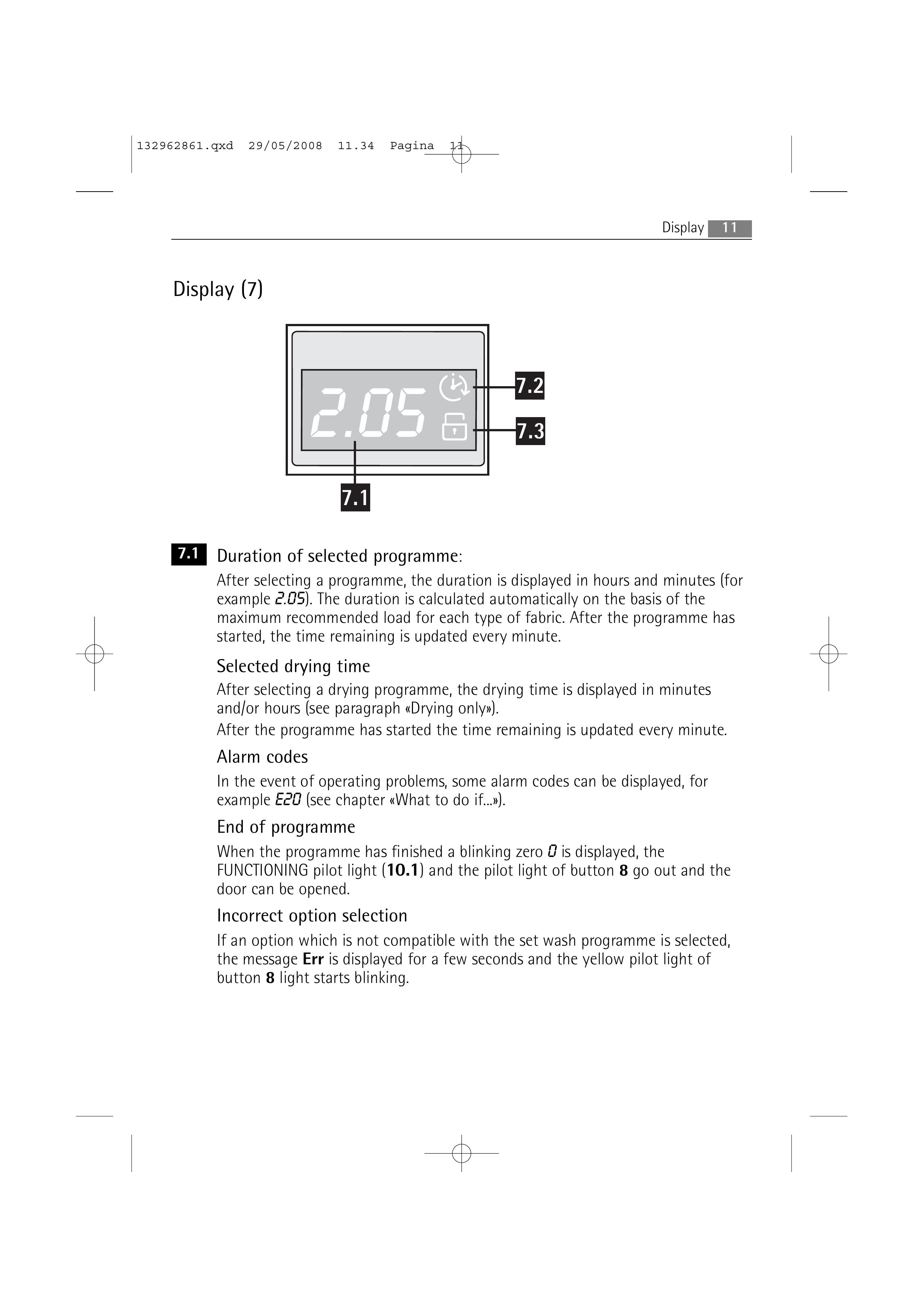 AEG L 14840 Washer/Dryer User Manual (Page 11)
