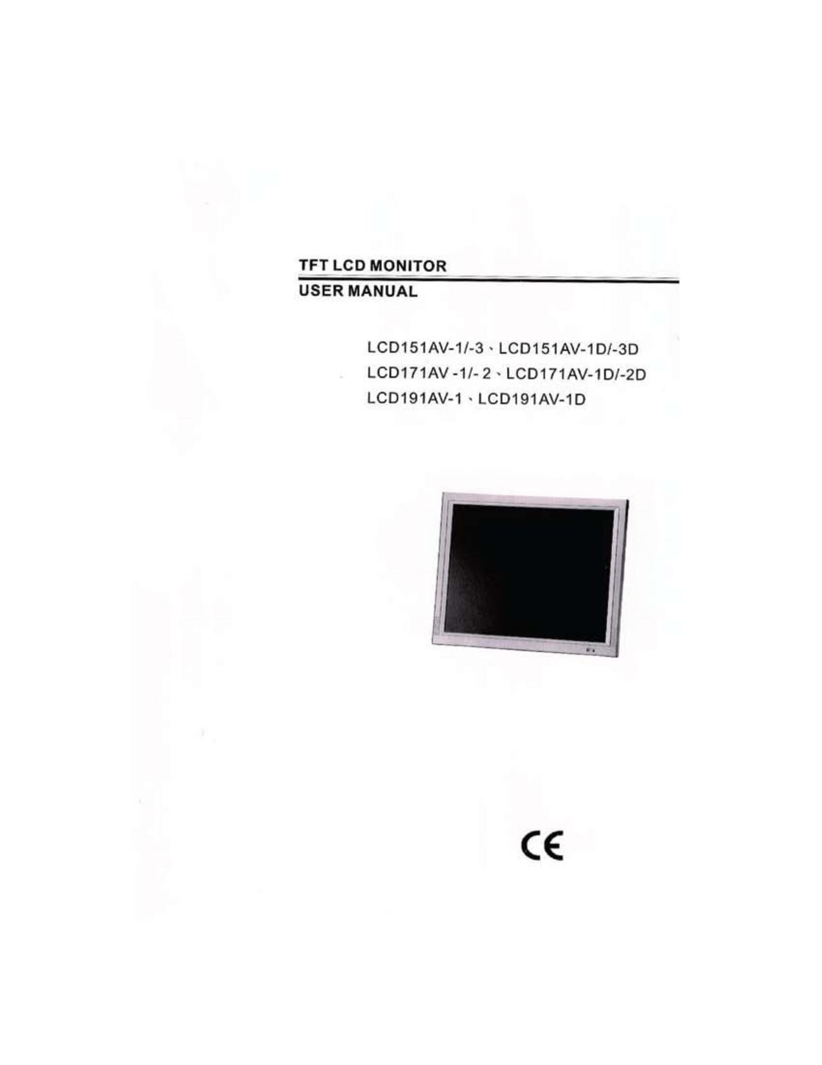 AVE LCD151AV-1D/-3D Computer Monitor User Manual (Page 1)