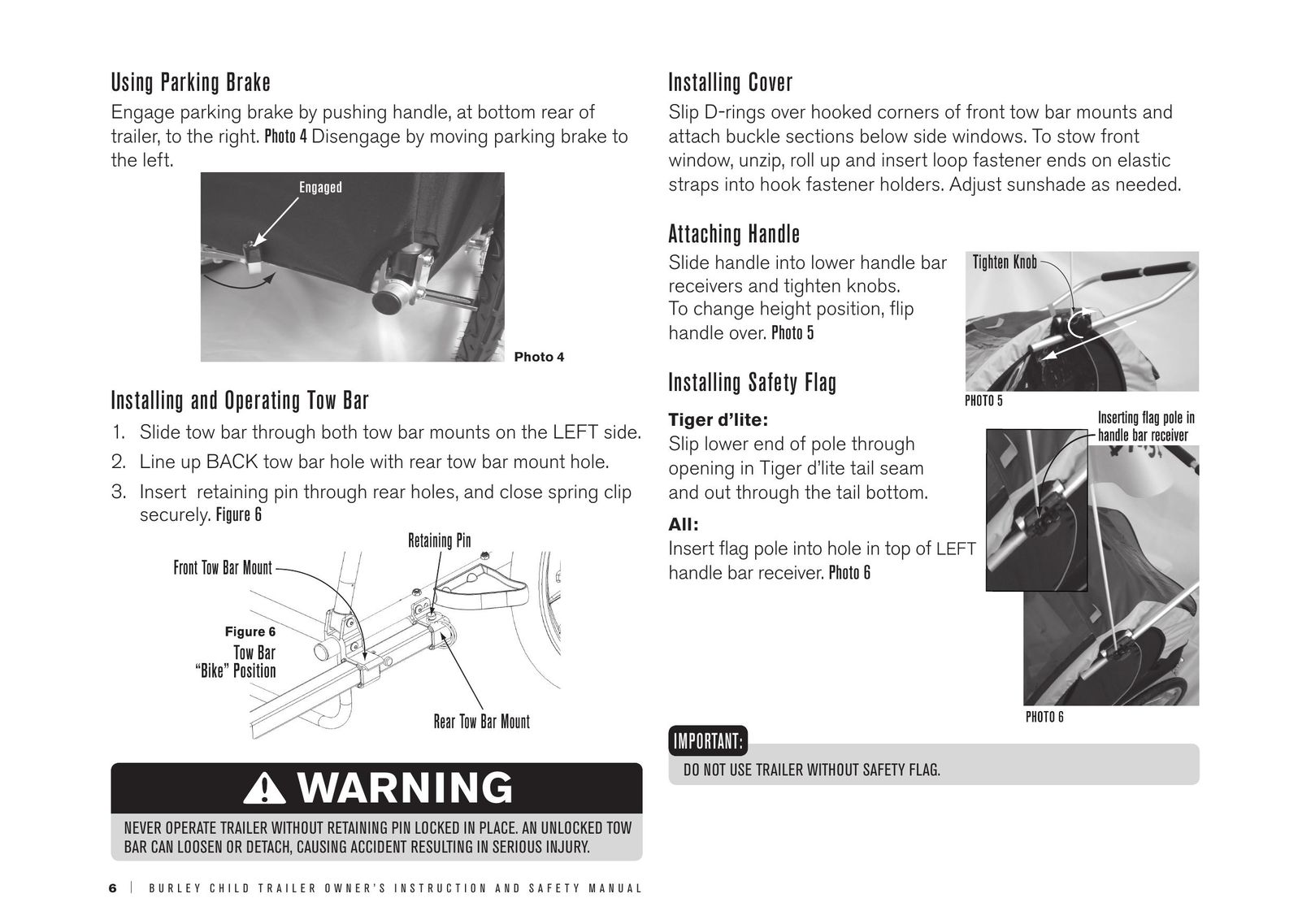 Burley LE Tiger d'lite Bicycle Accessories User Manual (Page 6)