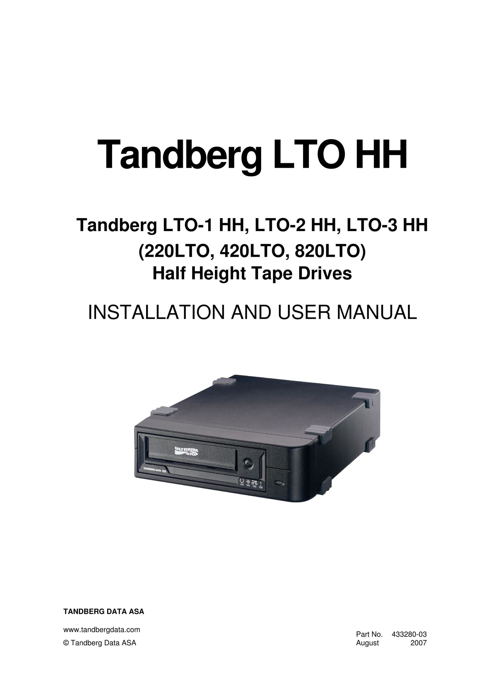 Tandberg Data LTO-1 HH Cassette Player User Manual (Page 1)
