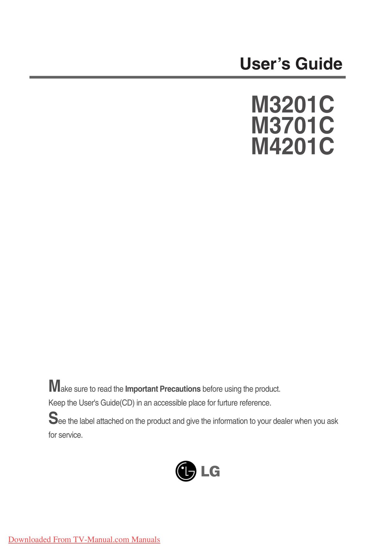 LG Electronics M3201C Model Vehicle User Manual (Page 1)