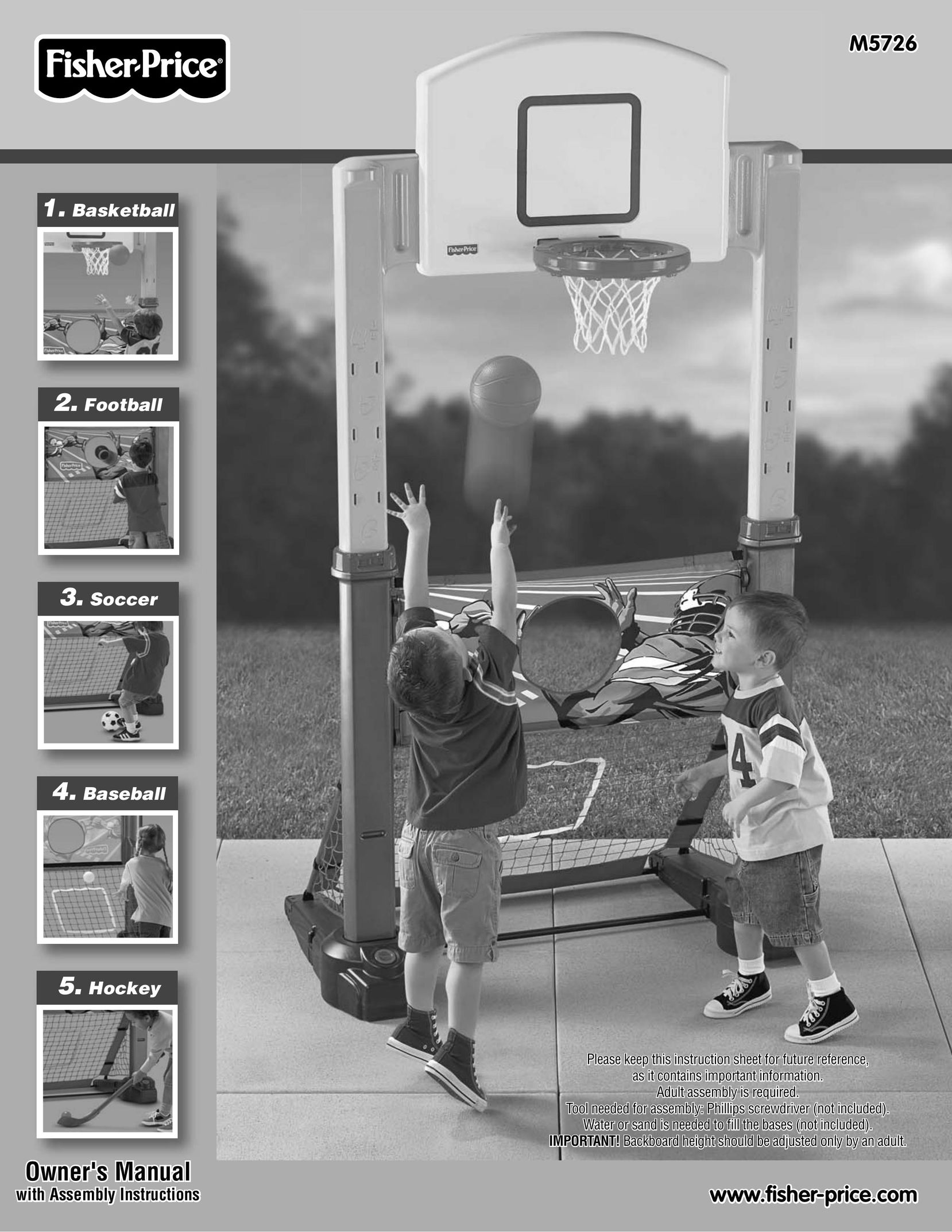 Fisher-Price M5726 Fitness Equipment User Manual (Page 1)