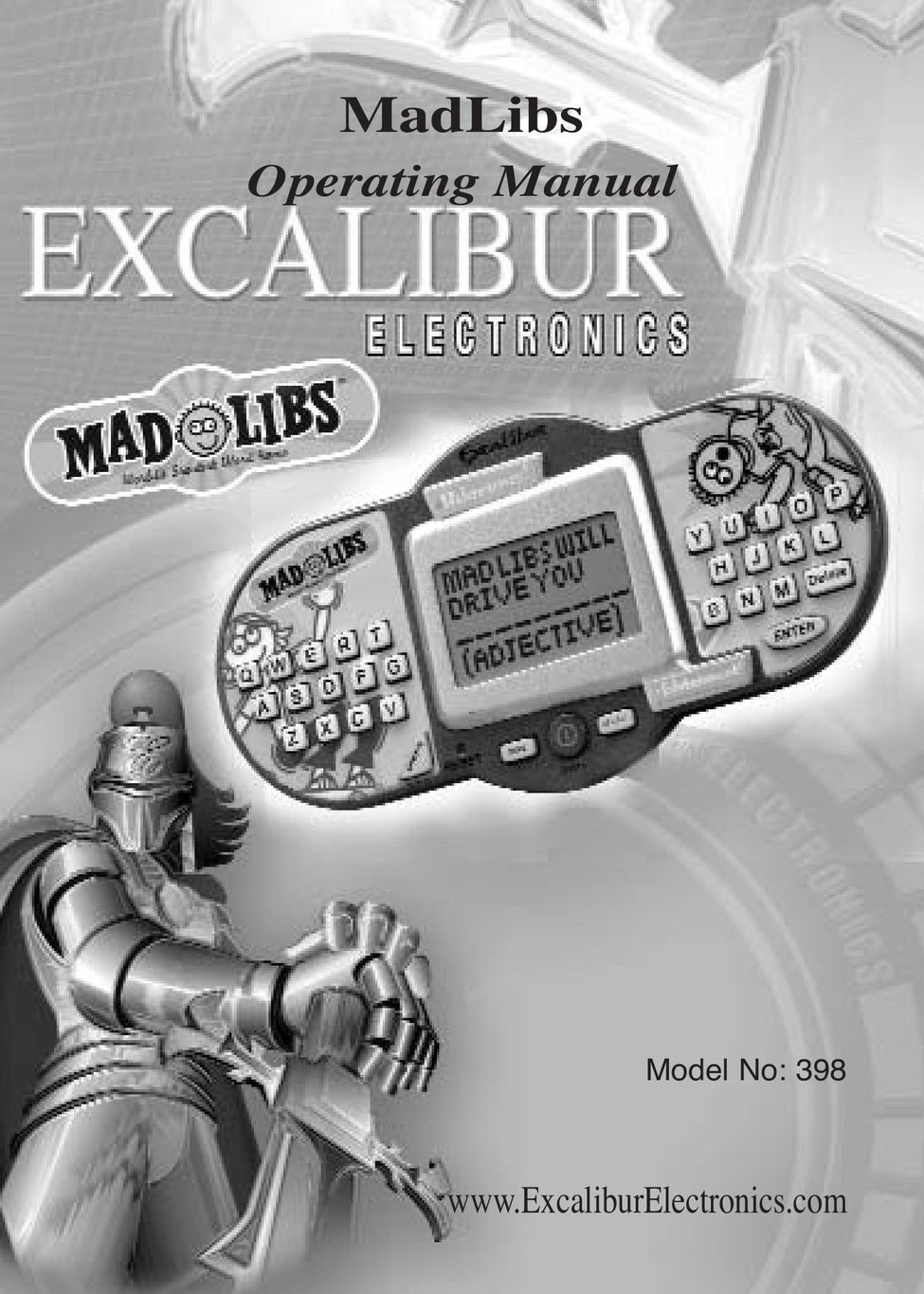 Excalibur electronic 398 Handheld Game System User Manual (Page 1)