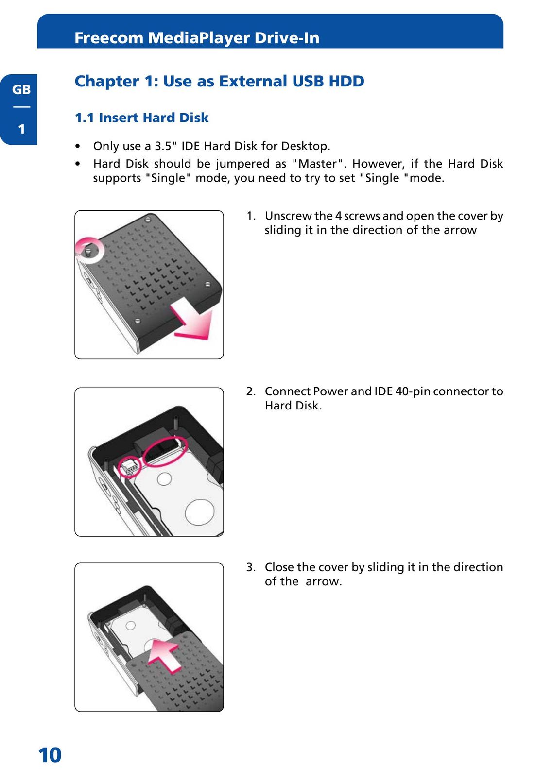 Freecom Technologies MediaPlayer Drive-In Kit Portable Multimedia Player User Manual (Page 10)