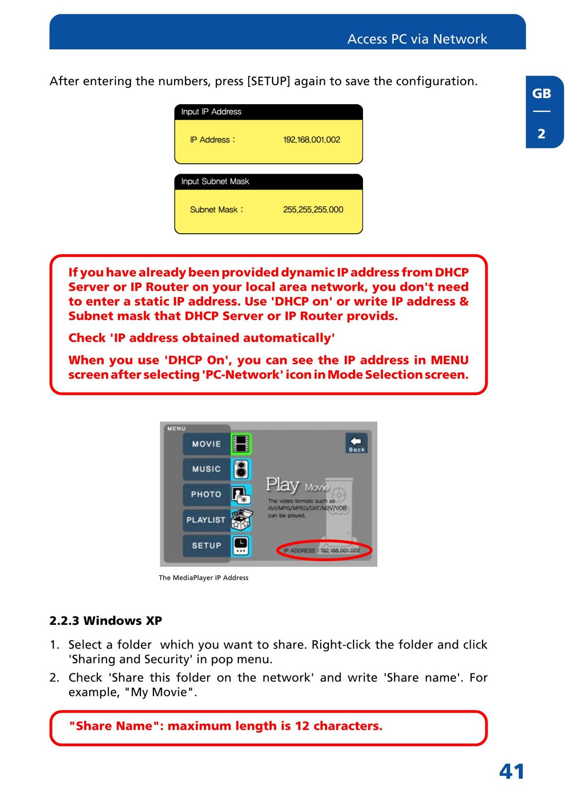 Freecom Technologies MediaPlayer Drive-In Kit Portable Multimedia Player User Manual (Page 41)