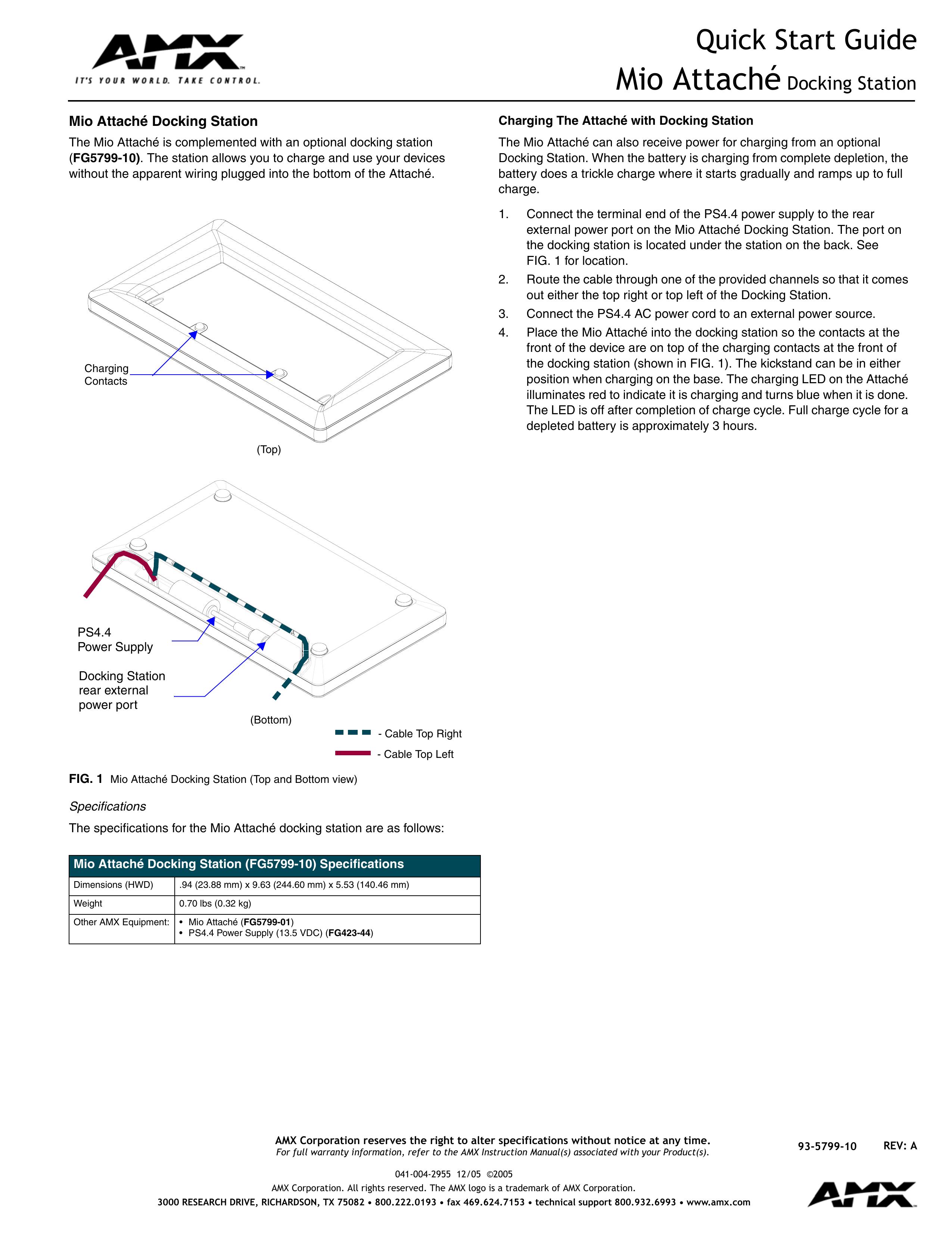 AMX Mio Attach MP3 Docking Station User Manual (Page 1)