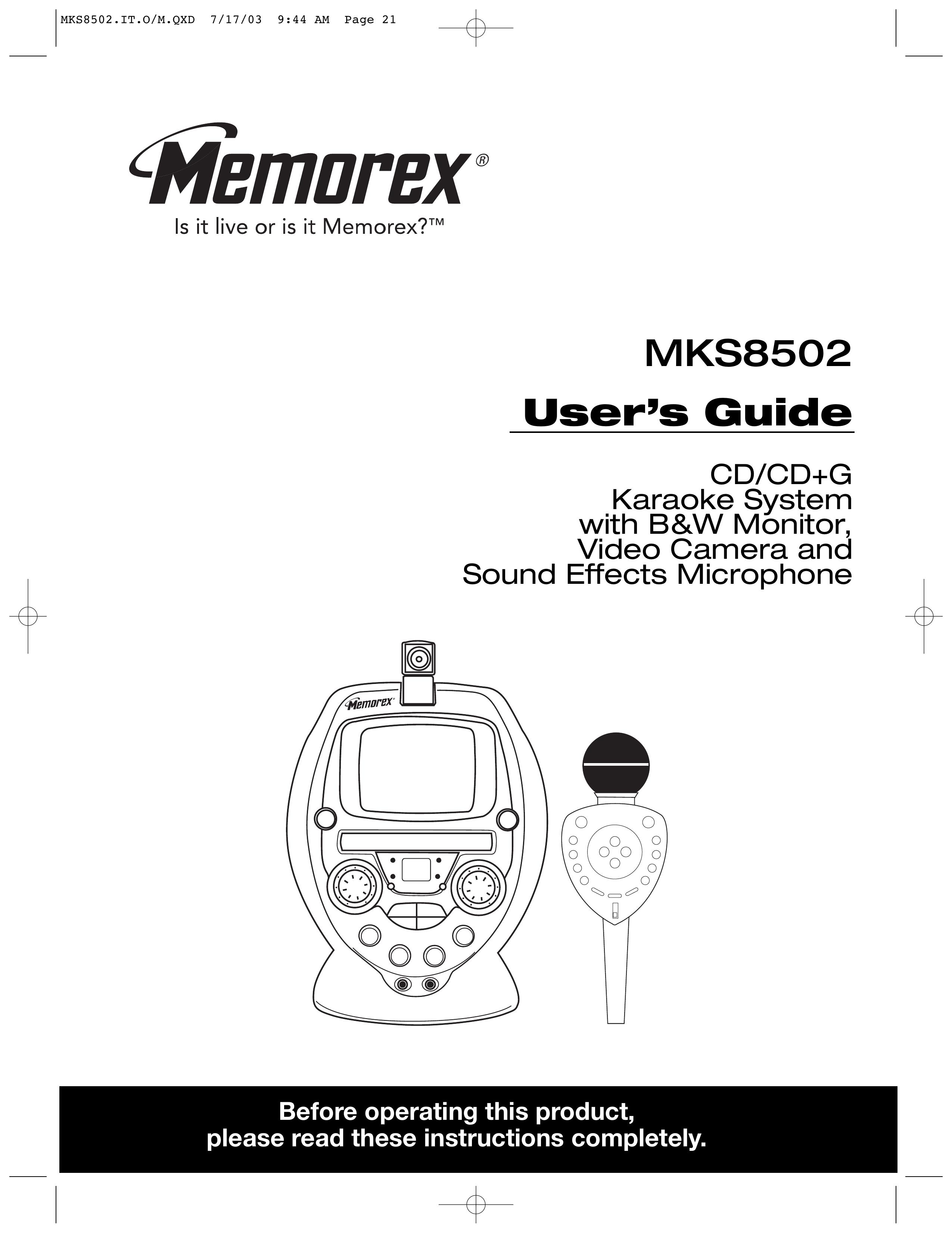 Memorex MKS8502 Karaoke Machine User Manual (Page 1)