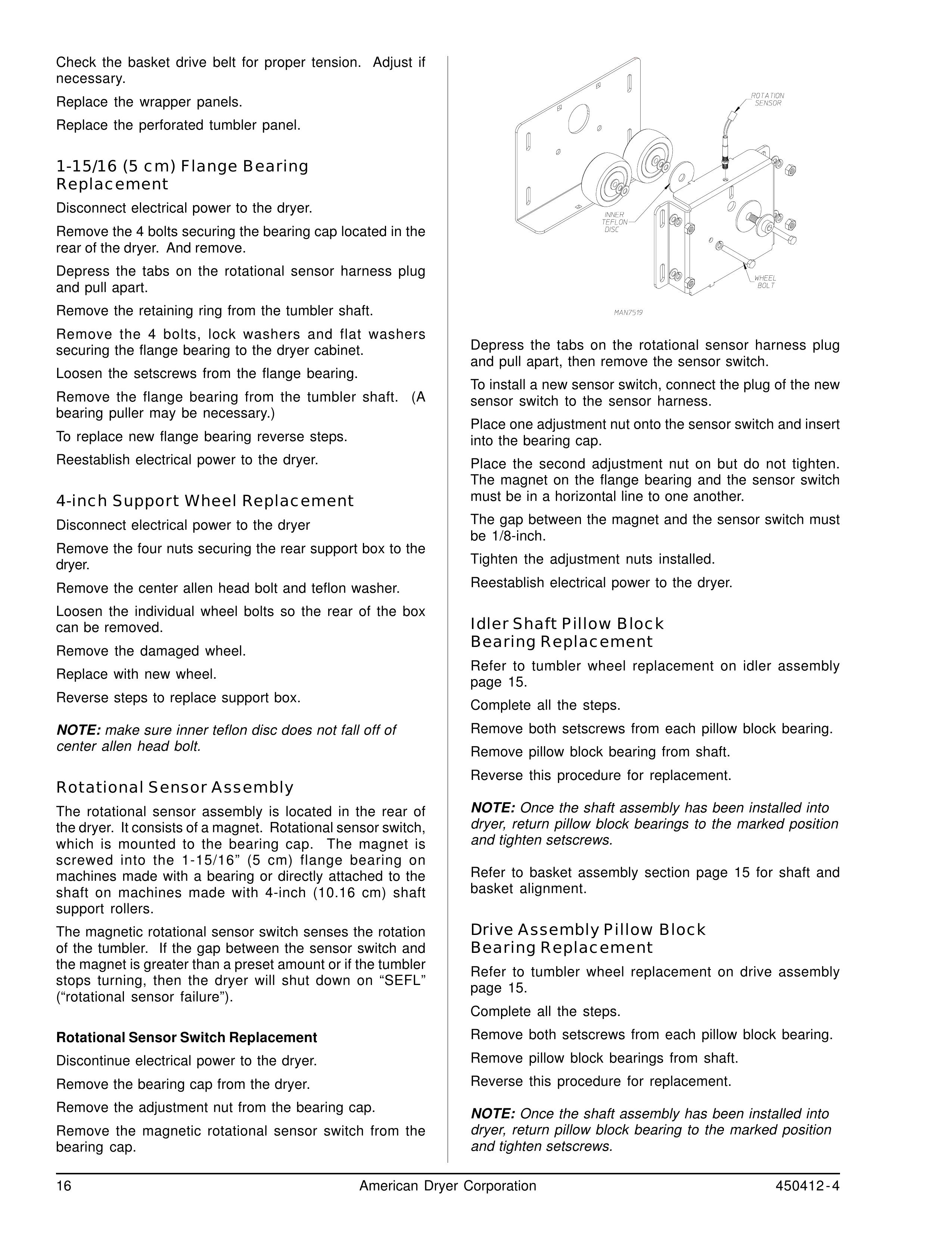 ADC ML-122 Clothes Dryer User Manual (Page 16)