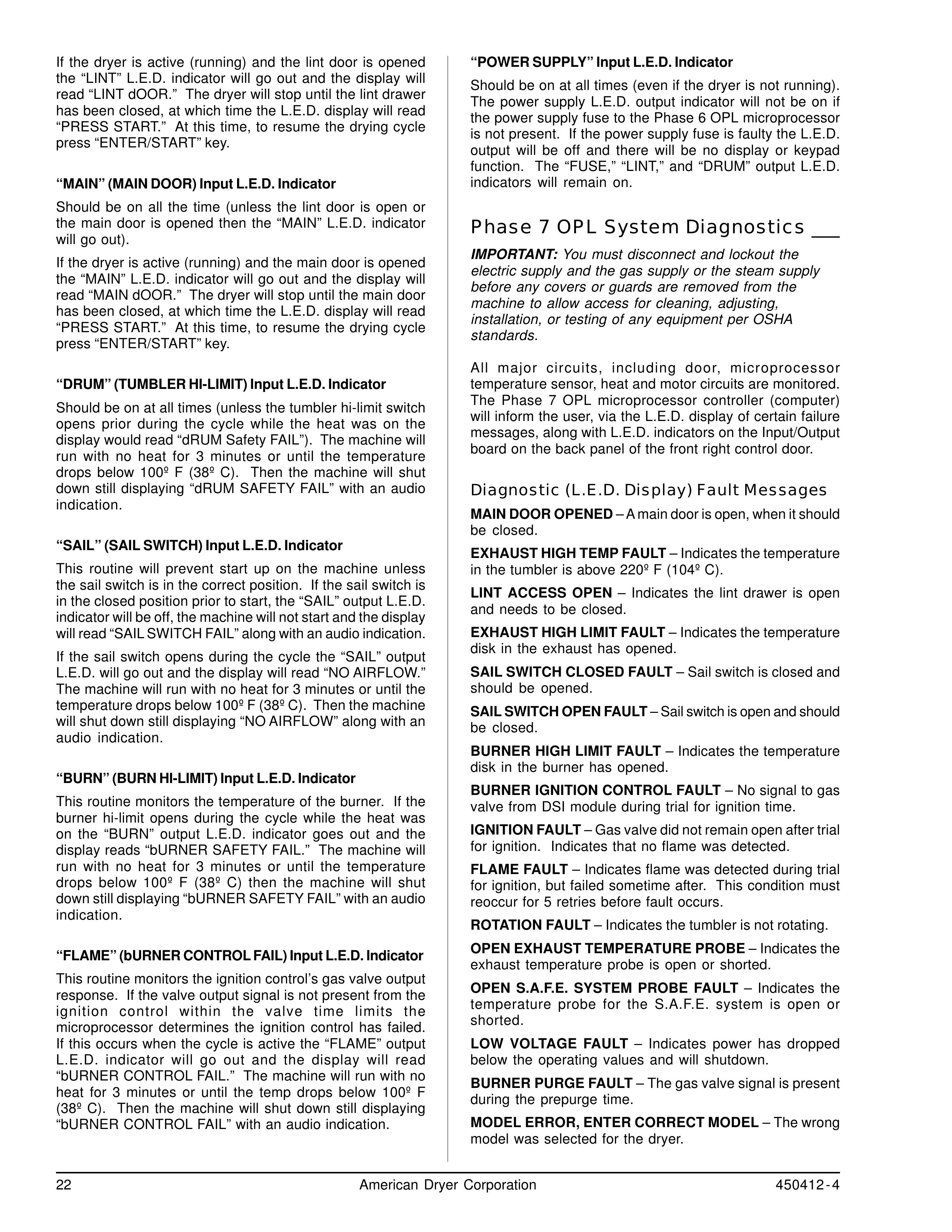 ADC ML-122 Clothes Dryer User Manual (Page 22)