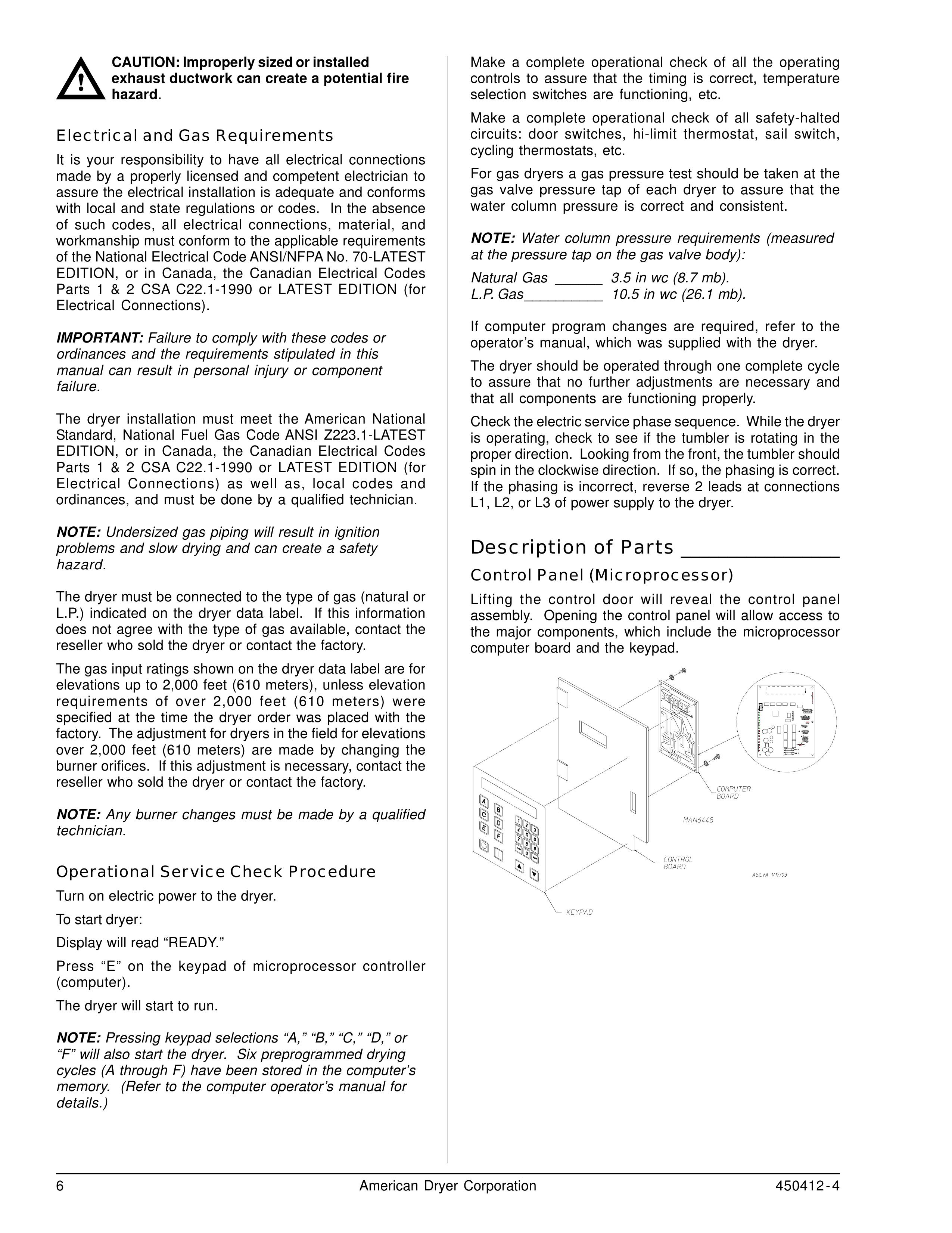 ADC ML-122 Clothes Dryer User Manual (Page 6)