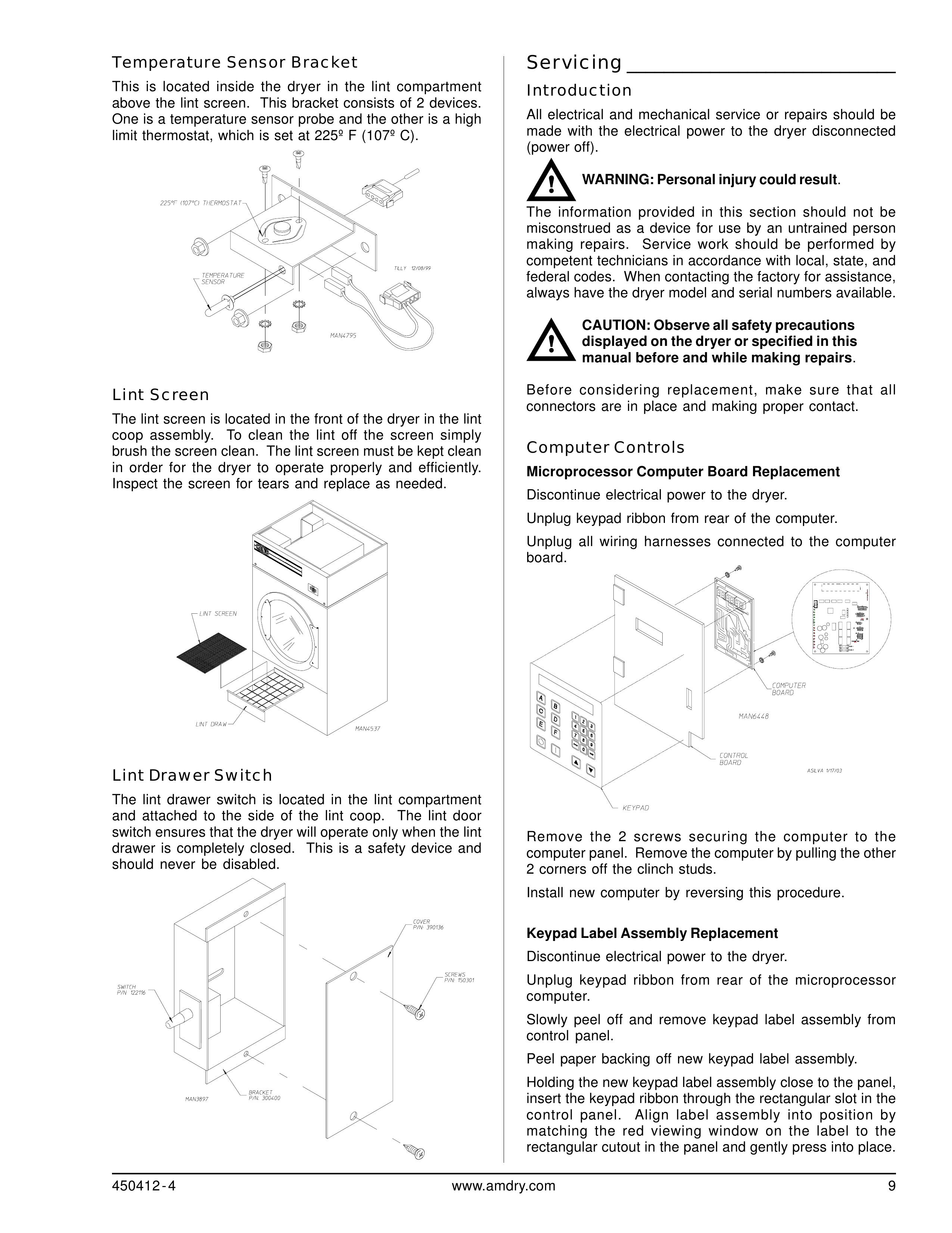 ADC ML-122 Clothes Dryer User Manual (Page 9)