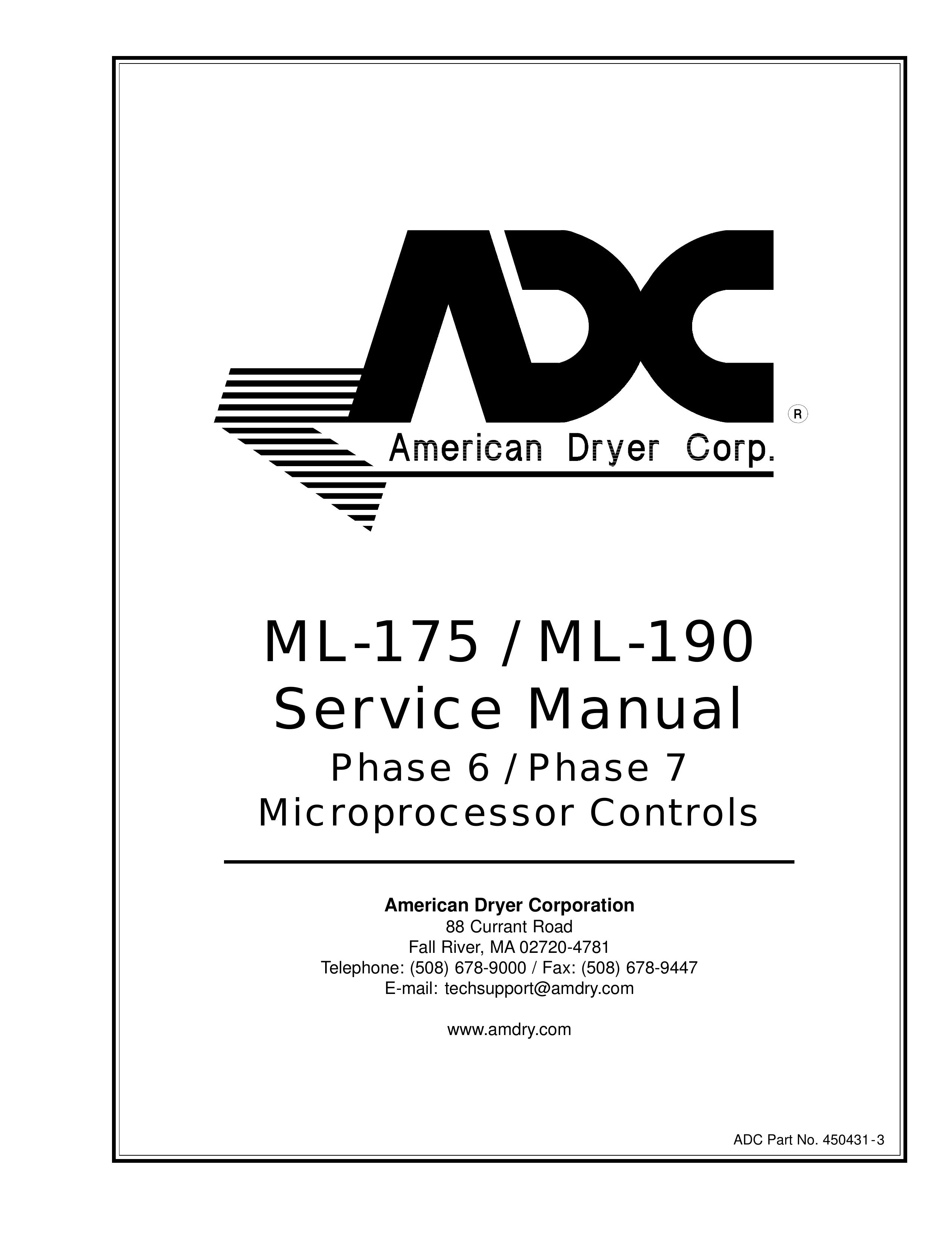 ADC ML-175 Clothes Dryer User Manual (Page 1)