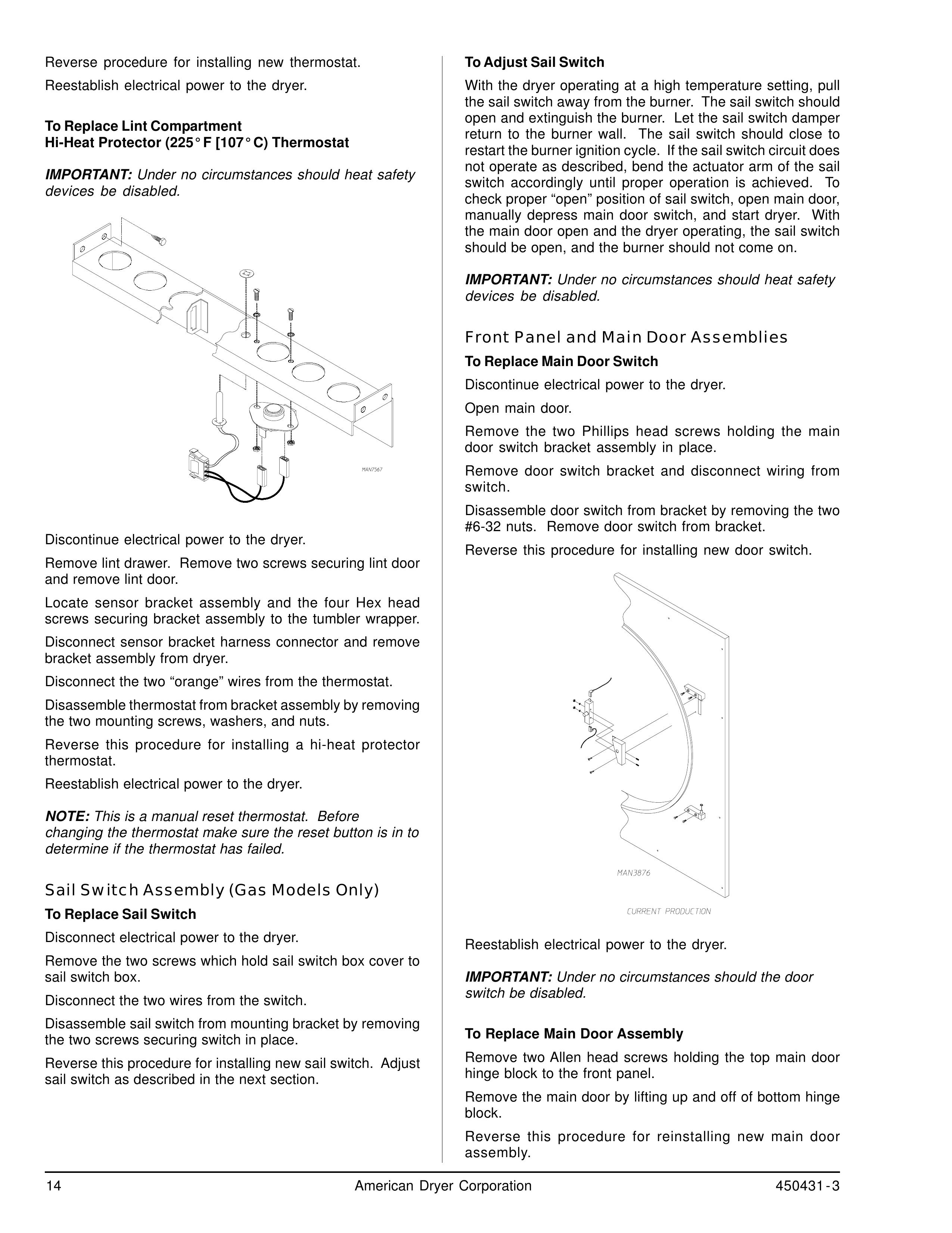 ADC ML-190 Clothes Dryer User Manual (Page 14)