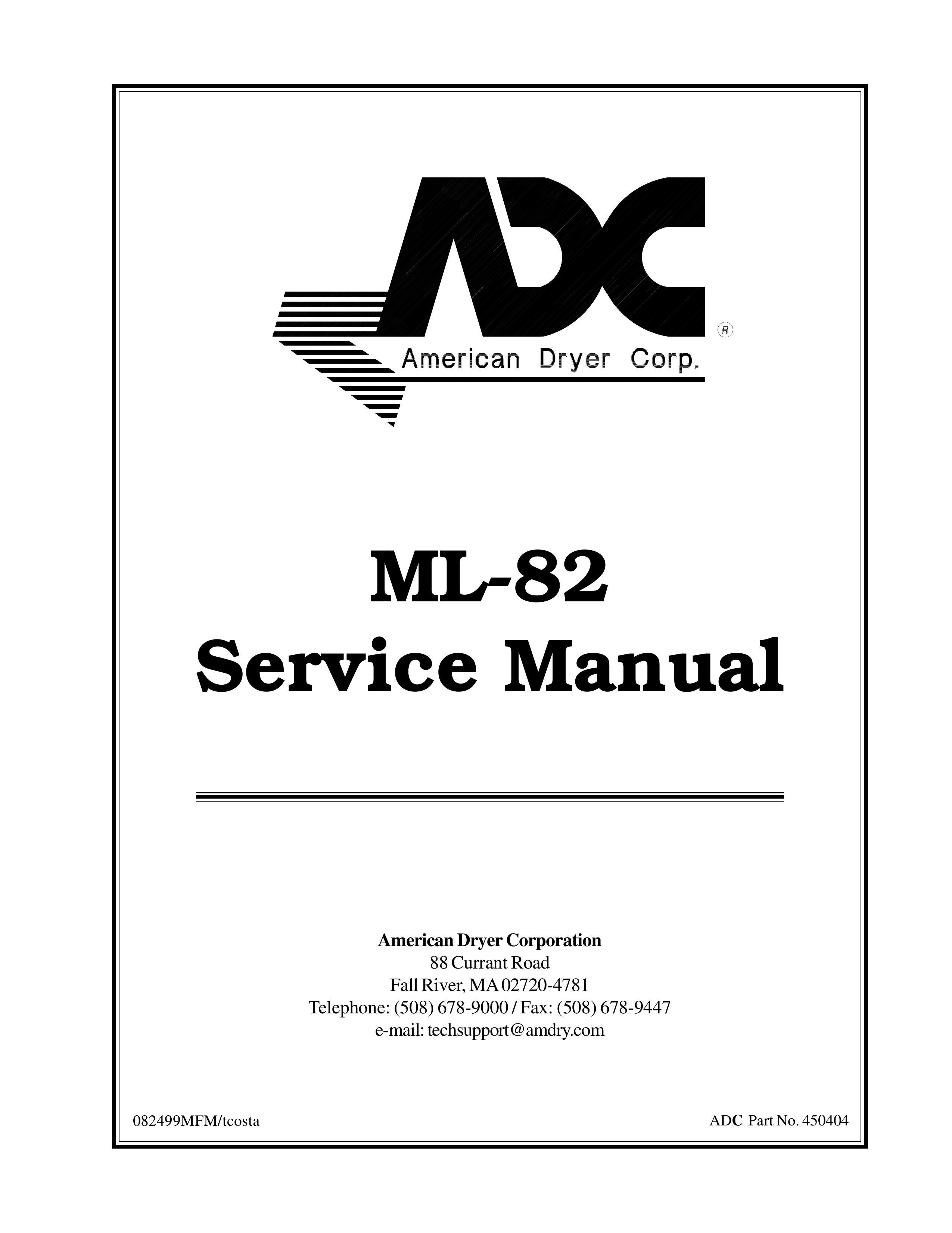 ADC ML-82 Clothes Dryer User Manual (Page 1)