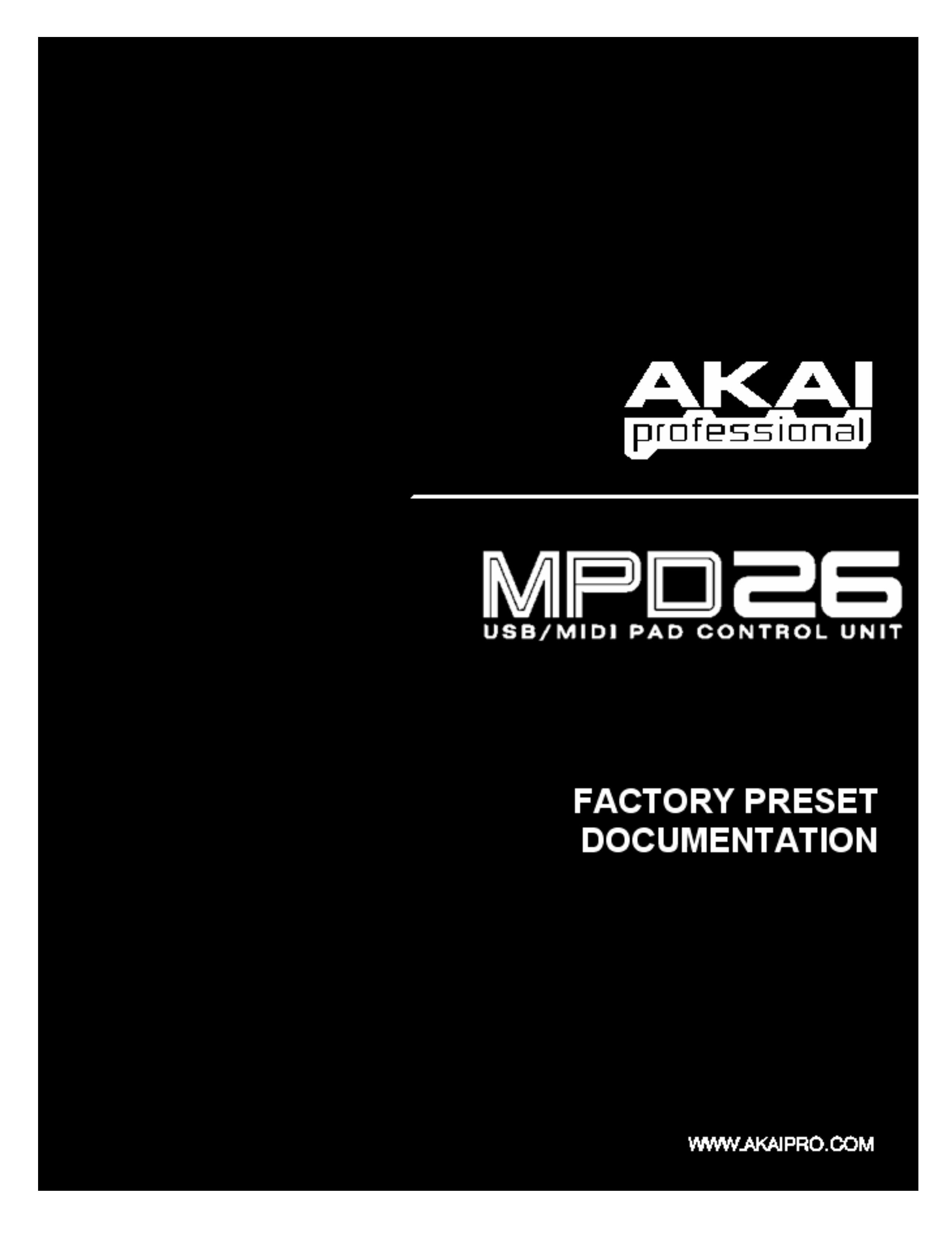 Akai MPD26 Oxygen Equipment User Manual (Page 1)