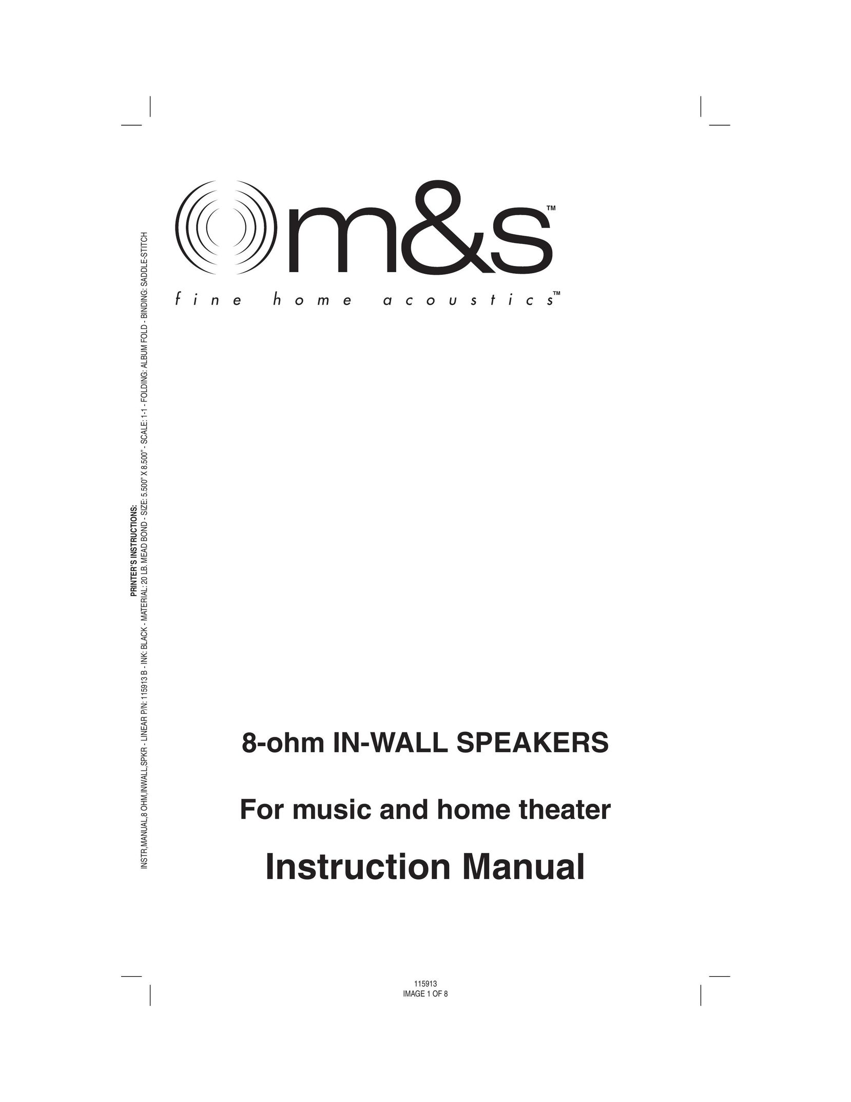 M&S Systems S150W Speaker User Manual (Page 1)