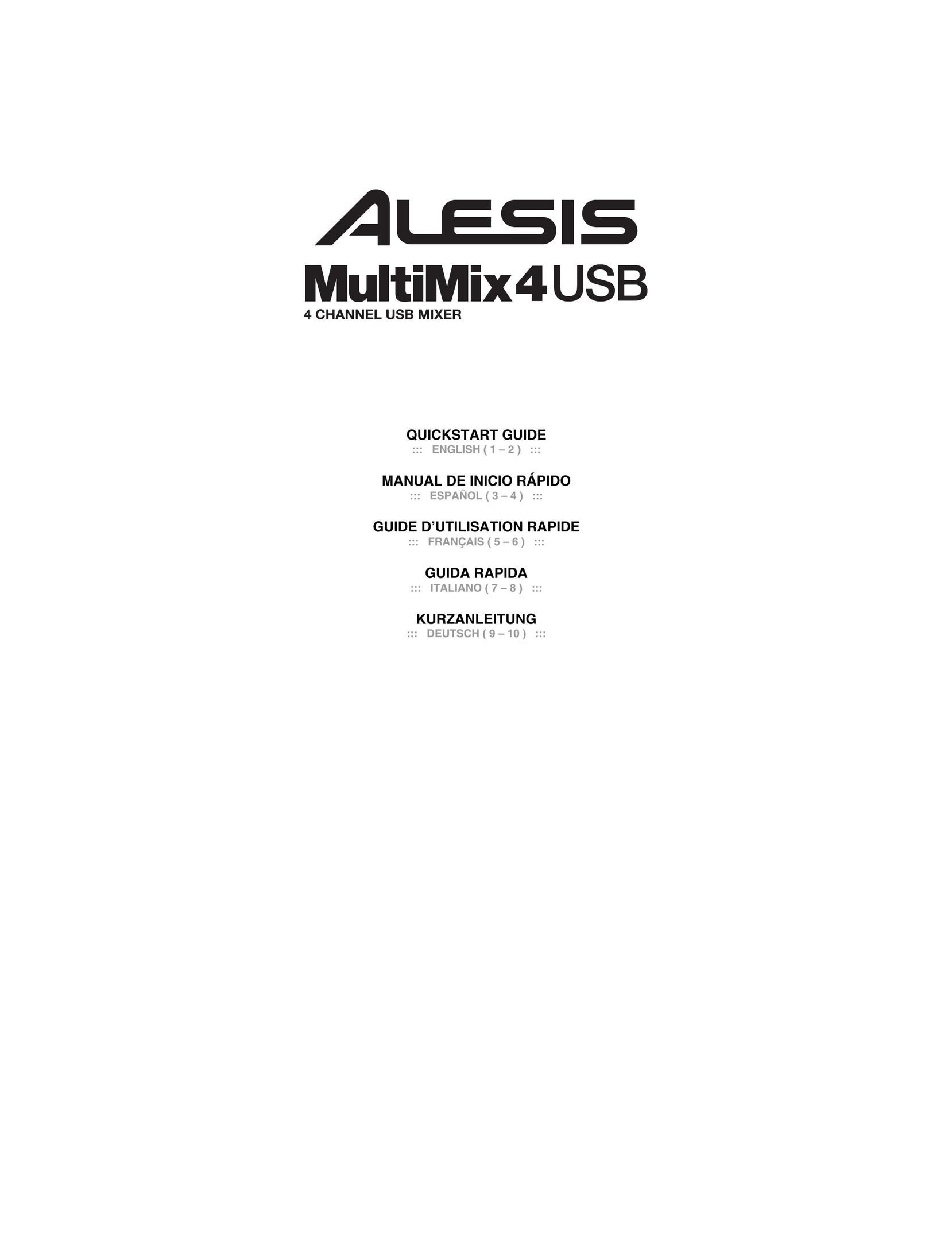 Alesis MultiMix 4 USB's GUITAR / LINE SWITCH Computer Drive User Manual (Page 1)