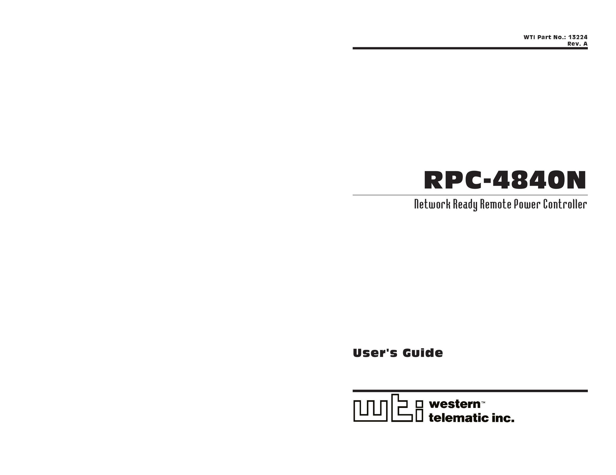 Western Telematic RPC-4840N Network Card User Manual (Page 1)