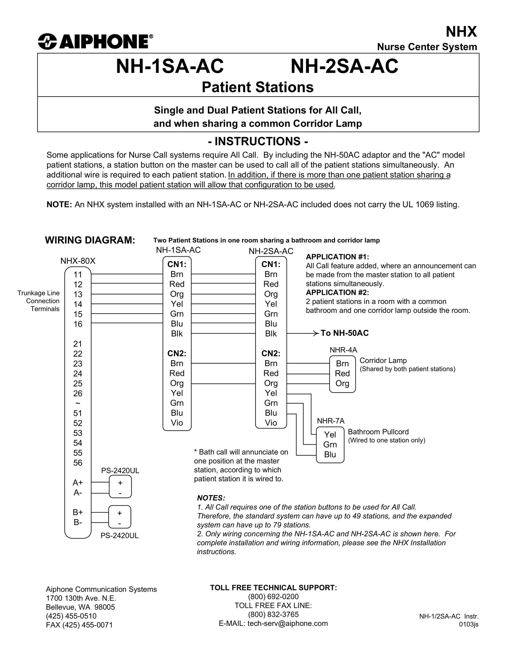 Aiphone NH-1SA-AC Cell Phone User Manual (Page 1)