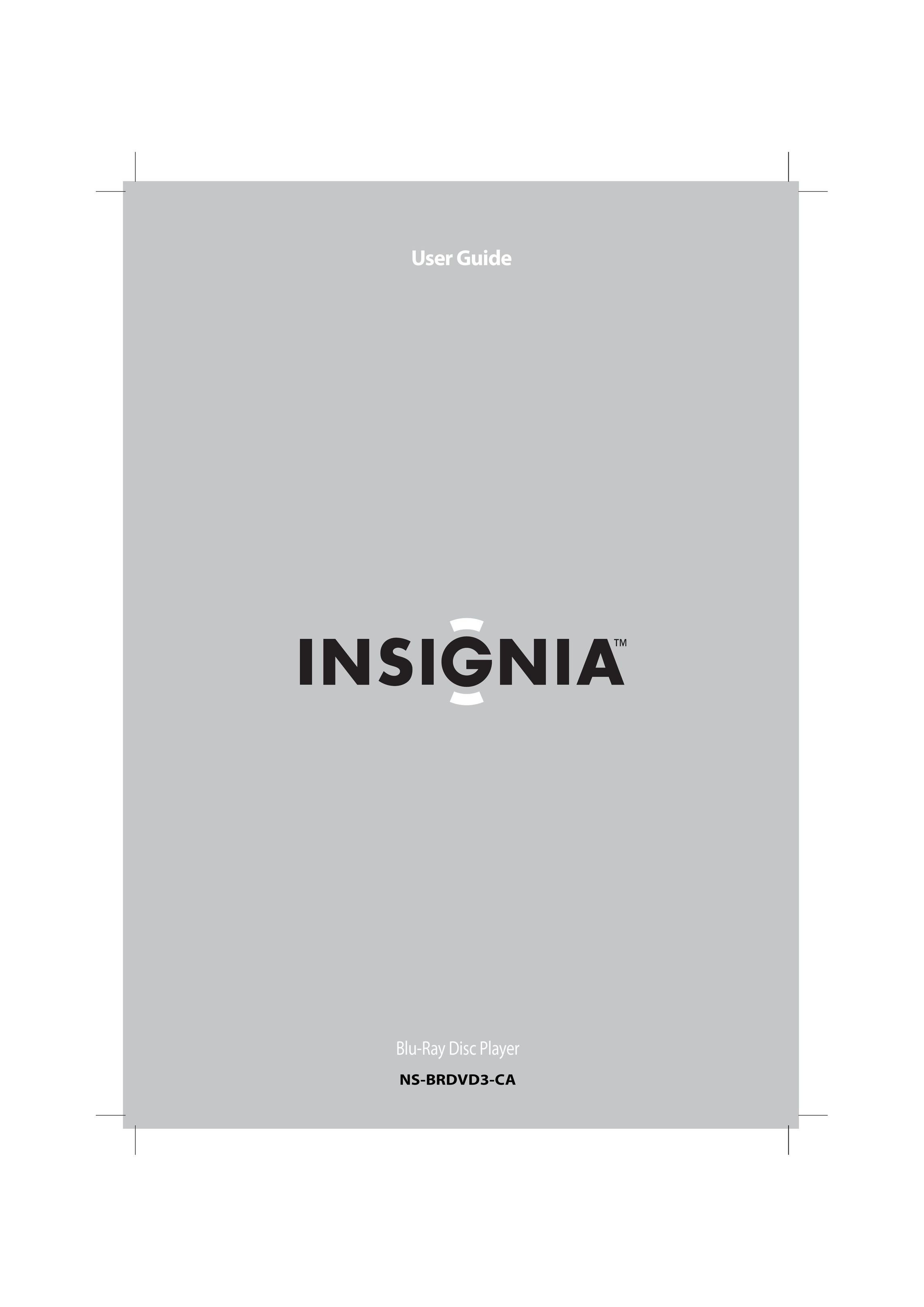 Insignia NS-BRDVD3-CA Blu-ray Player User Manual (Page 1)