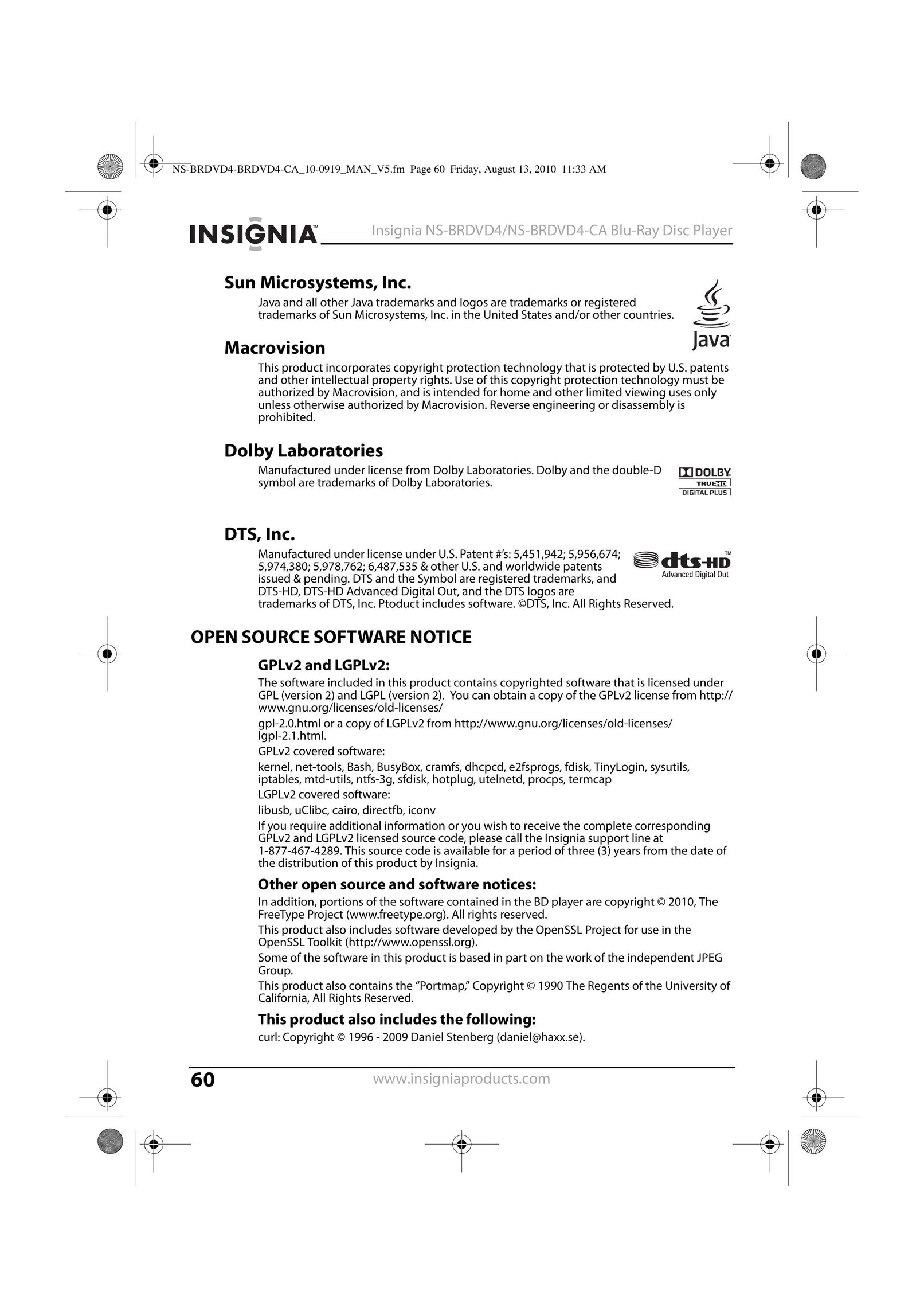 Insignia NS-BRDVD4 Blu-ray Player User Manual (Page 60)
