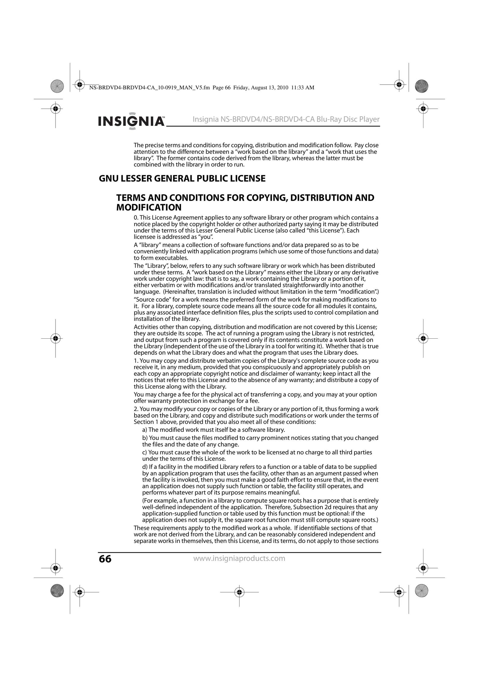 Insignia NS-BRDVD4 Blu-ray Player User Manual (Page 66)