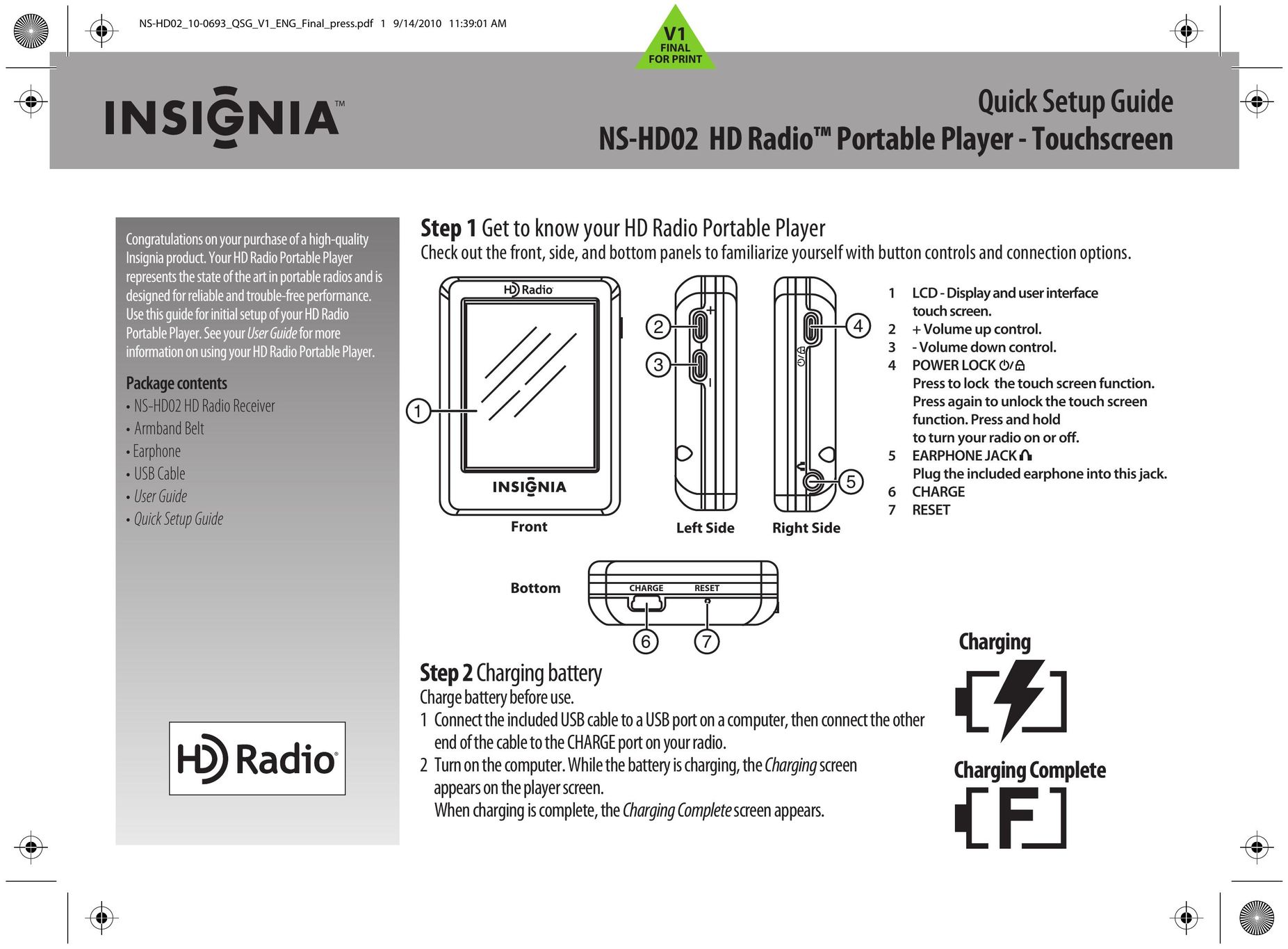 Insignia NS-HD02 Handheld Game System User Manual (Page 1)