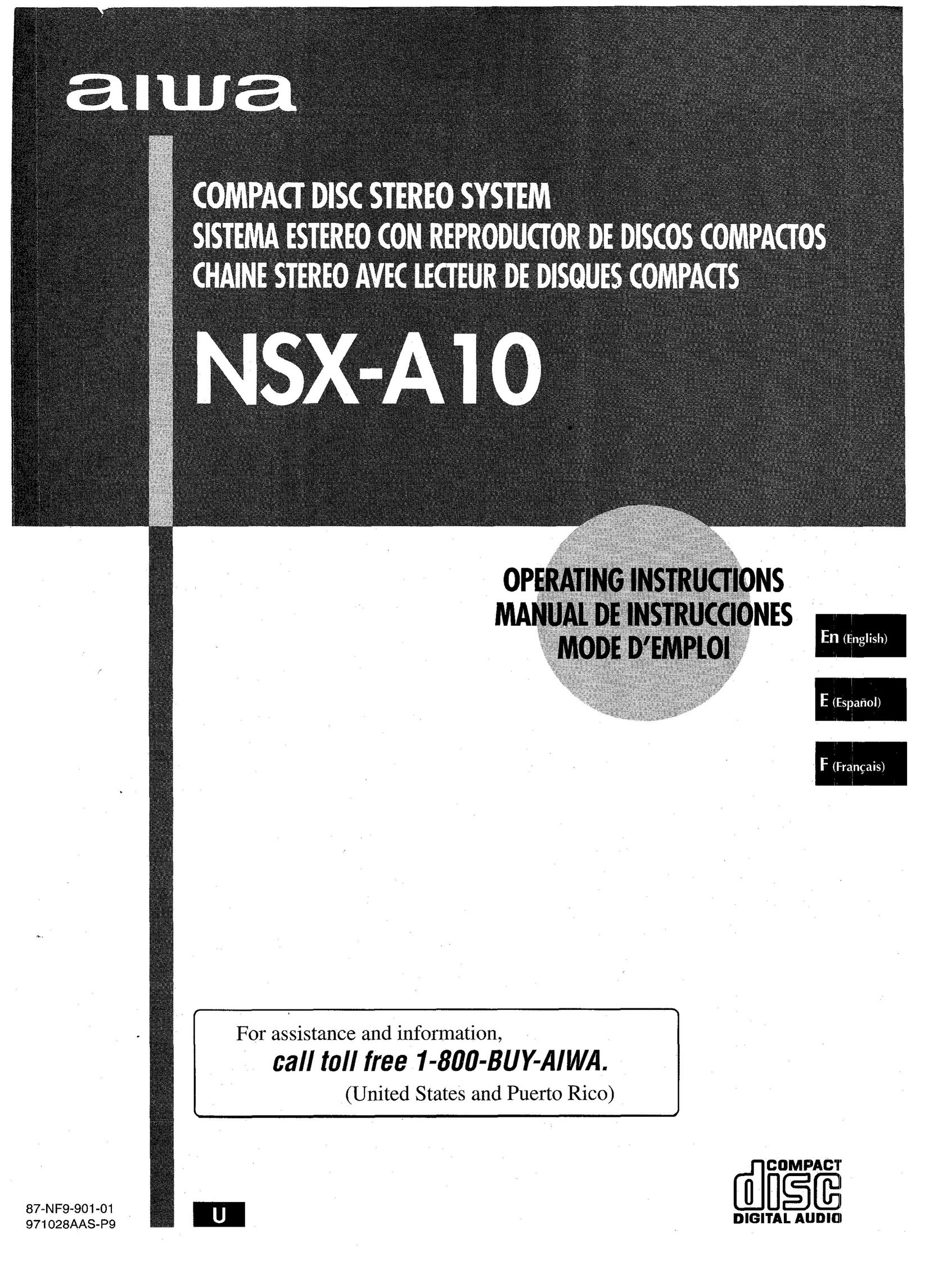 Aiwa NSX-A10 CD Player User Manual (Page 1)