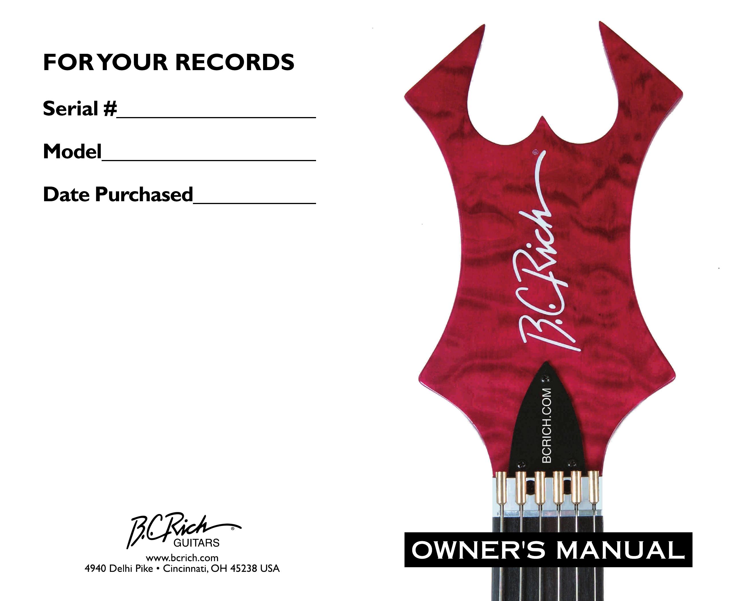 B.C. Rich Outlaw Guitar User Manual (Page 1)