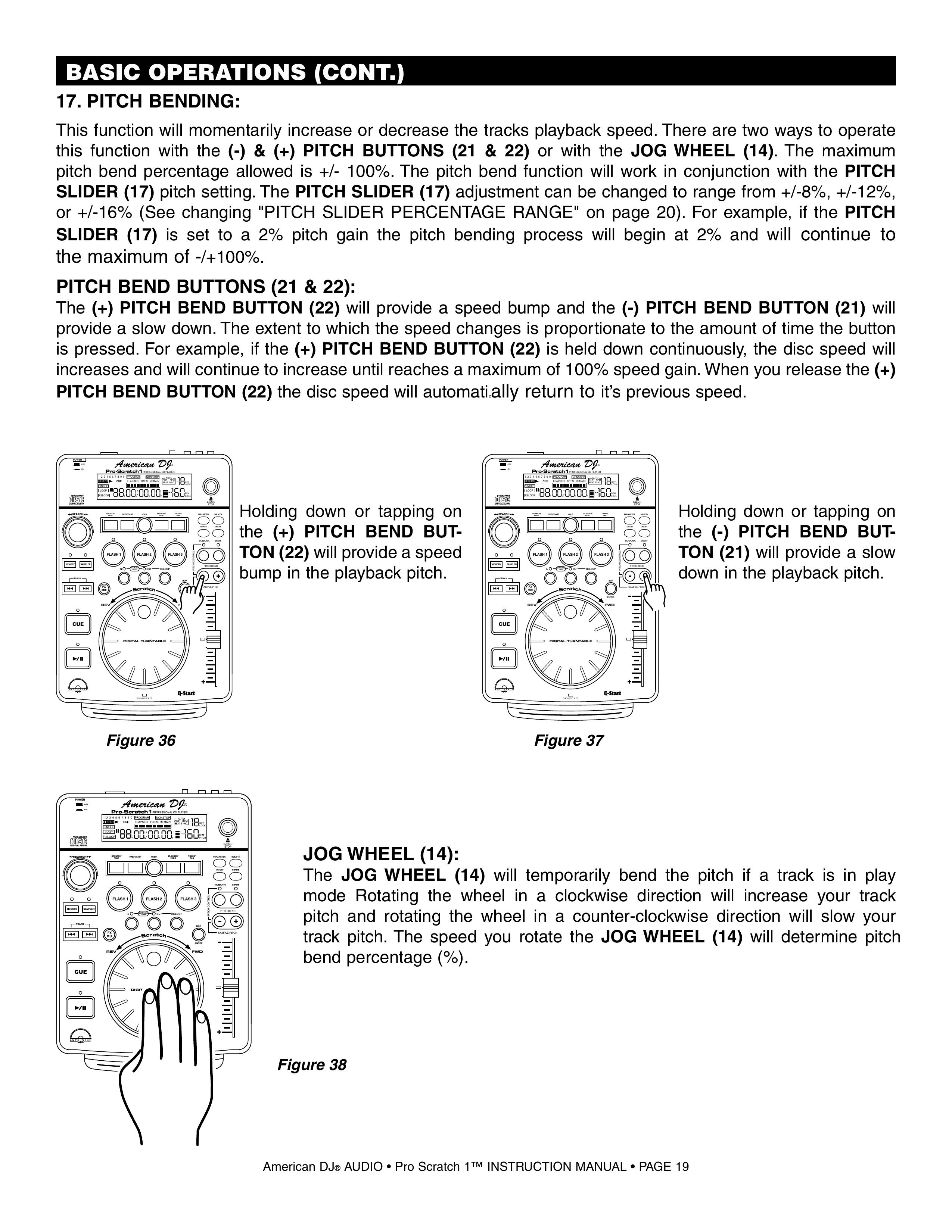 American Audio Pro Scratch 1 DJ Equipment User Manual (Page 19)