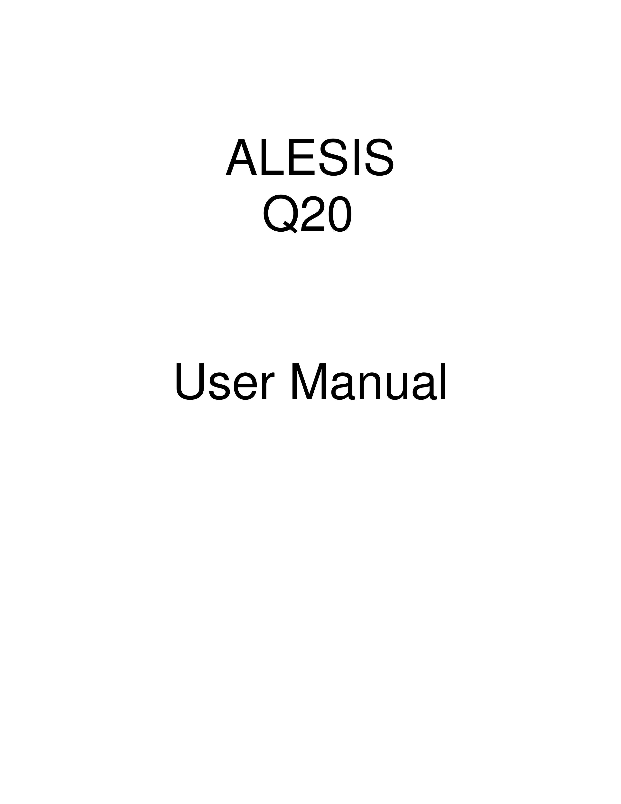 Alesis Q20 DJ Equipment User Manual (Page 1)