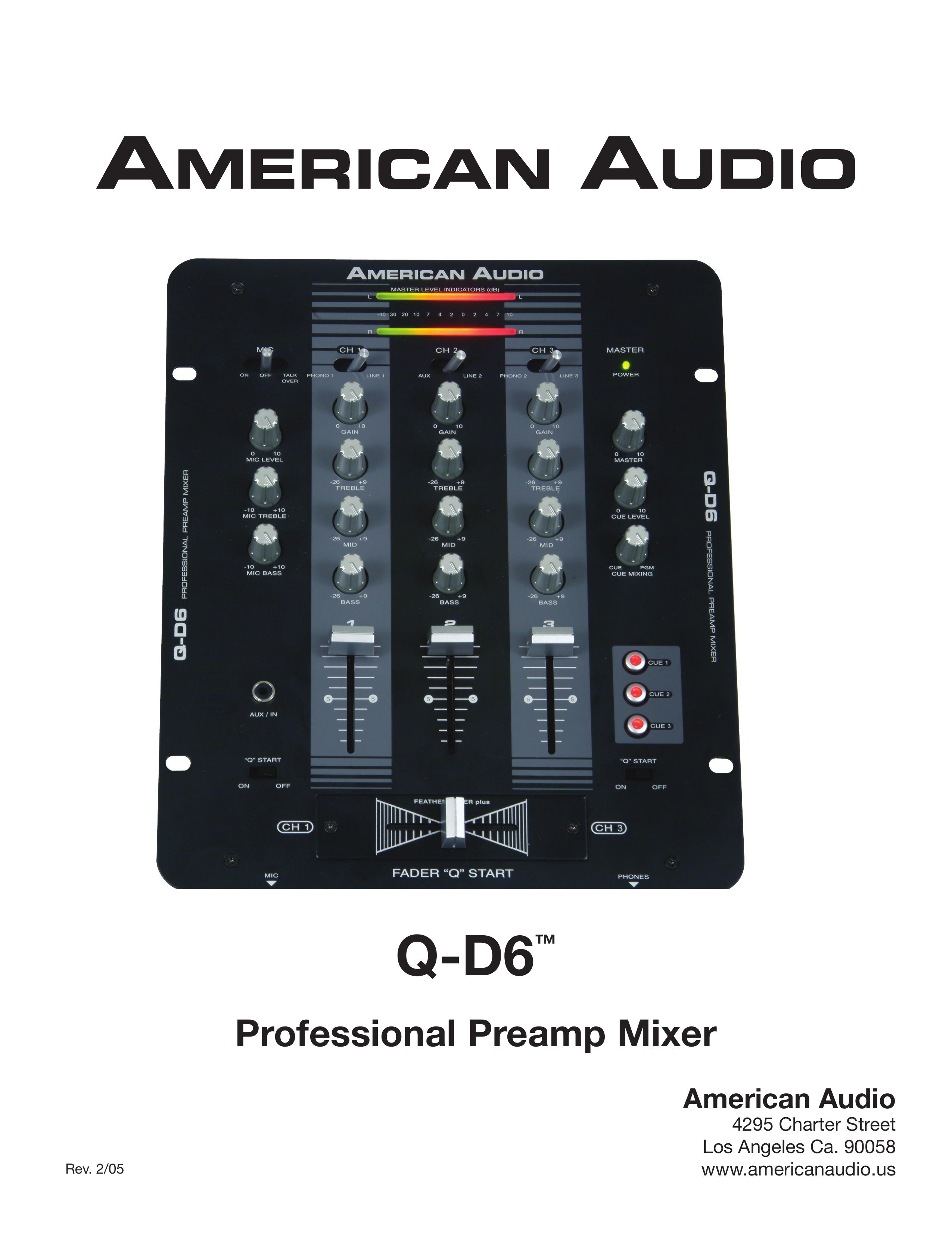 American Audio q-d6 DJ Equipment User Manual (Page 1)