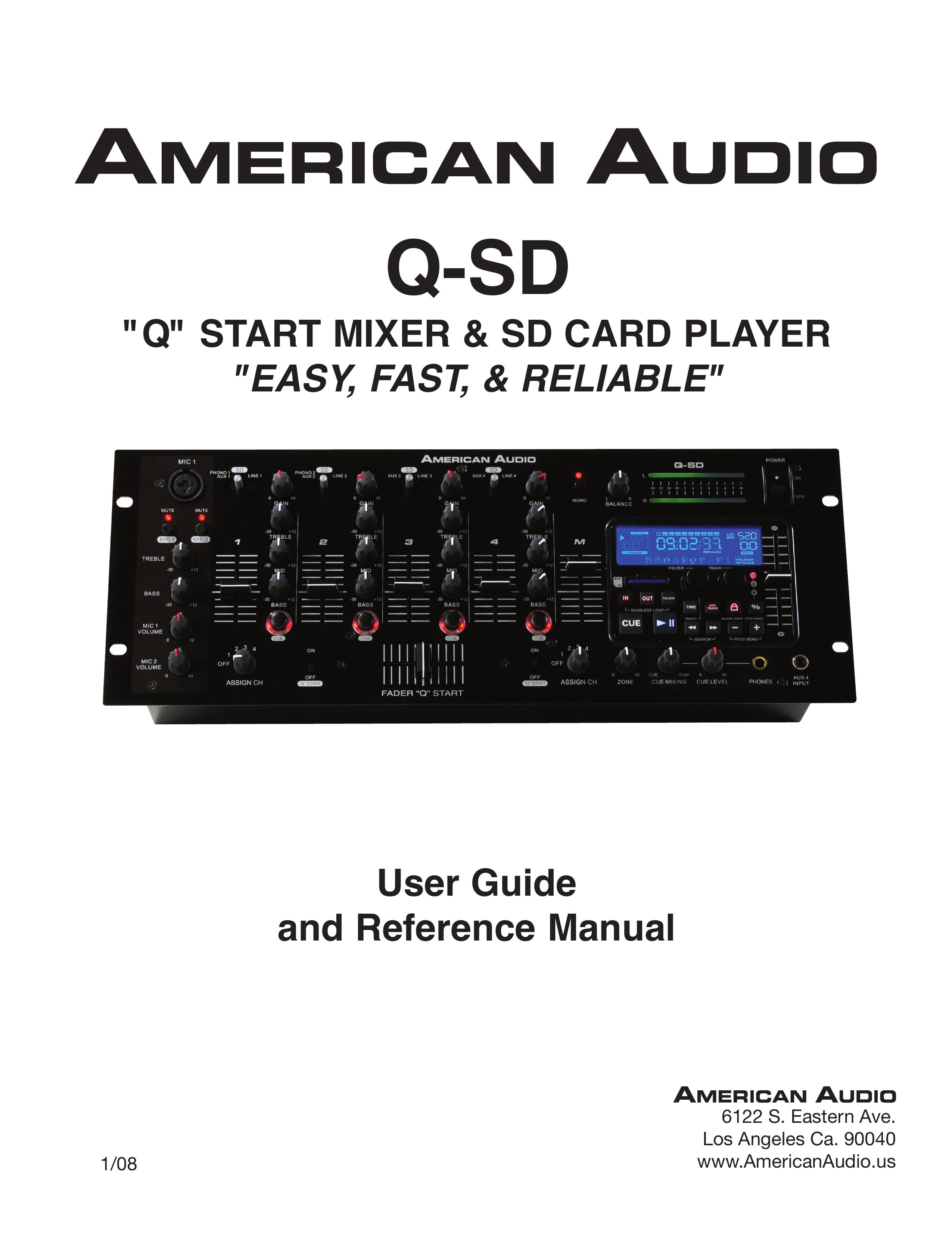 American Audio Q-SD Music Mixer User Manual (Page 1)