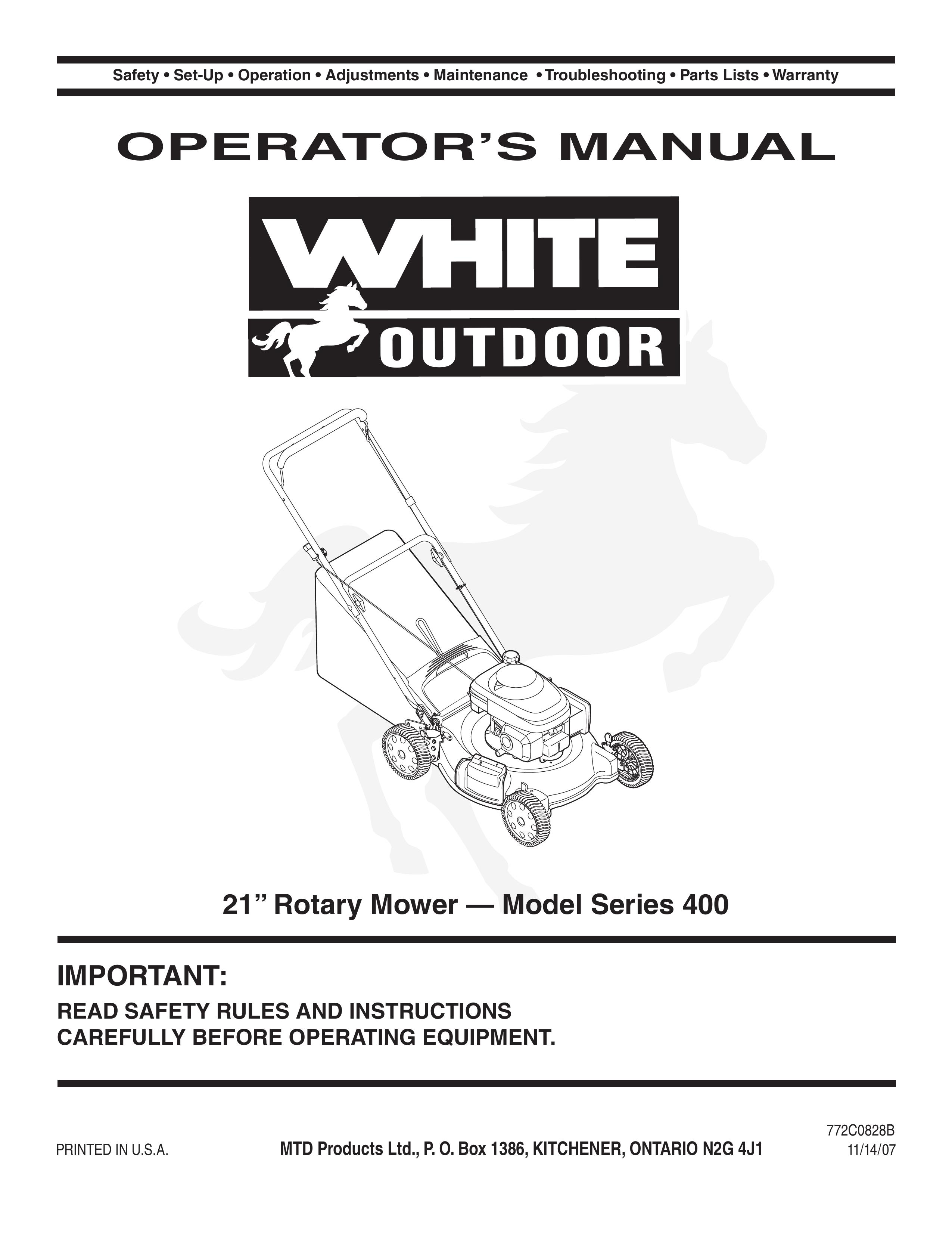 White Outdoor 400 Lawn Mower User Manual (Page 1)