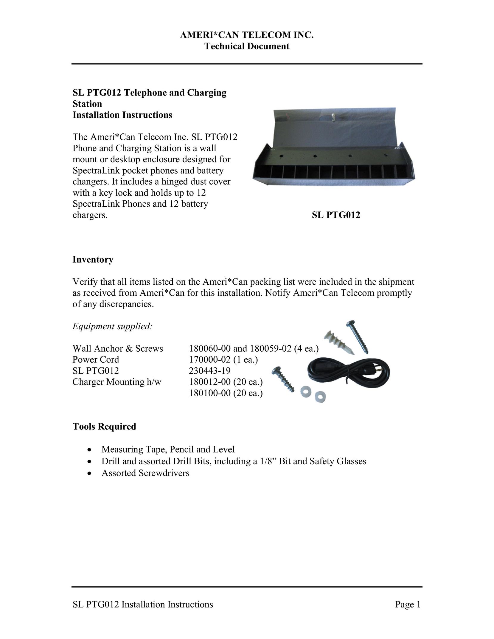 American Telecom SL PTG012 Cell Phone User Manual (Page 1)