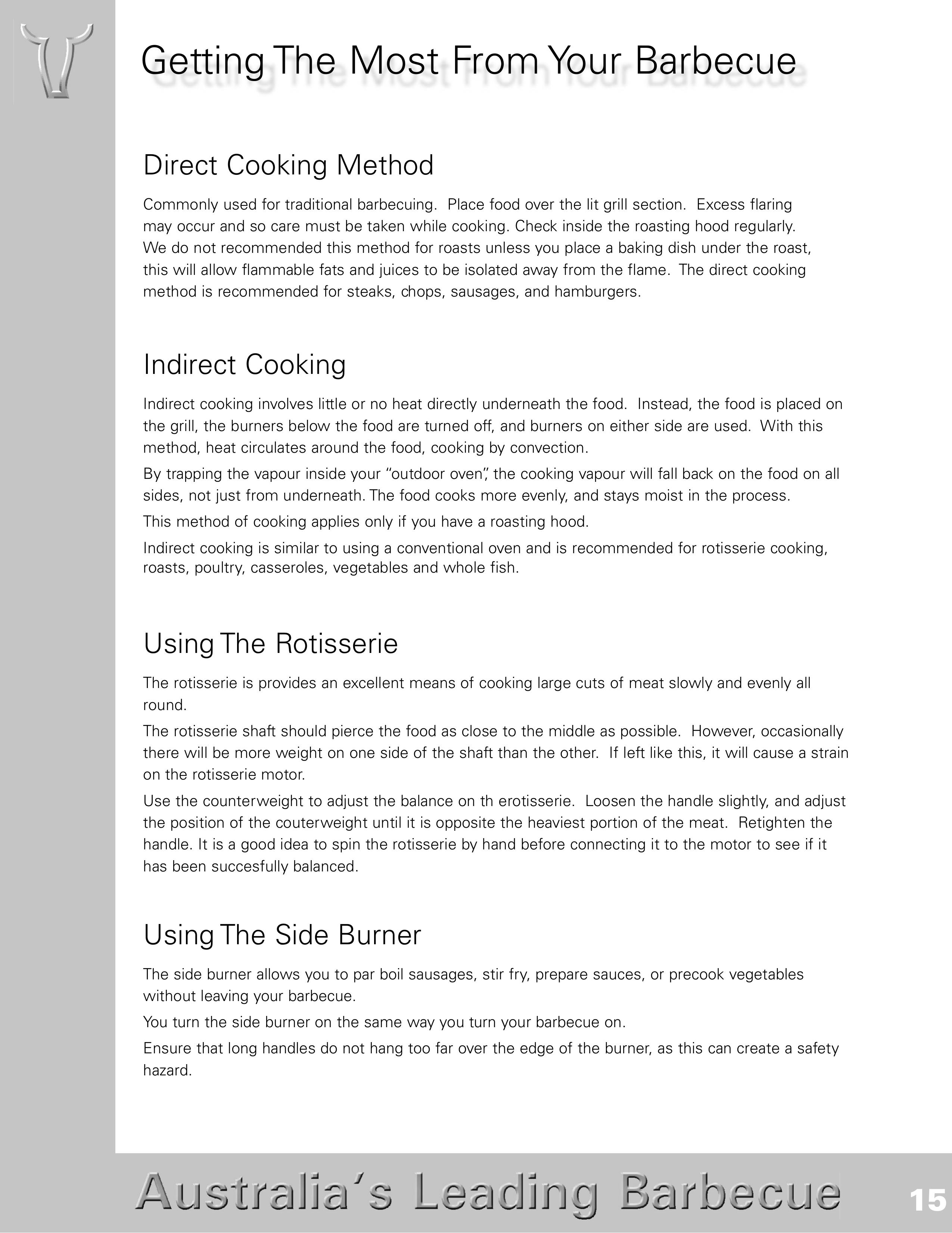 BeefEater SL4000s Charcoal Grill User Manual (Page 15)
