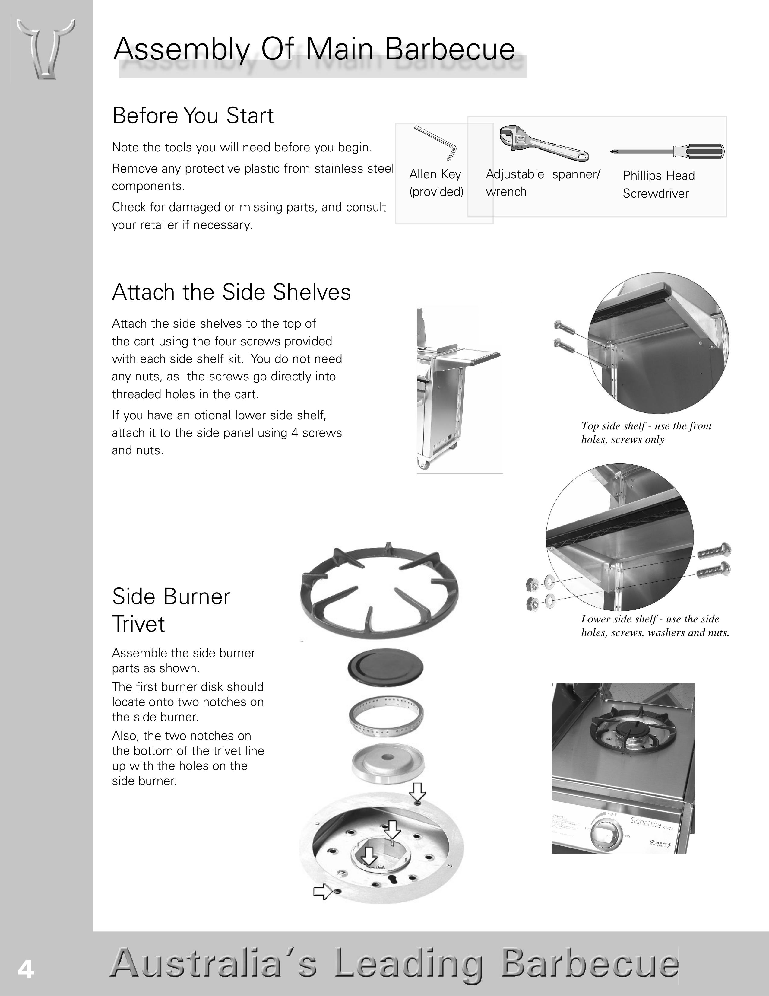BeefEater SL4000s Charcoal Grill User Manual (Page 4)