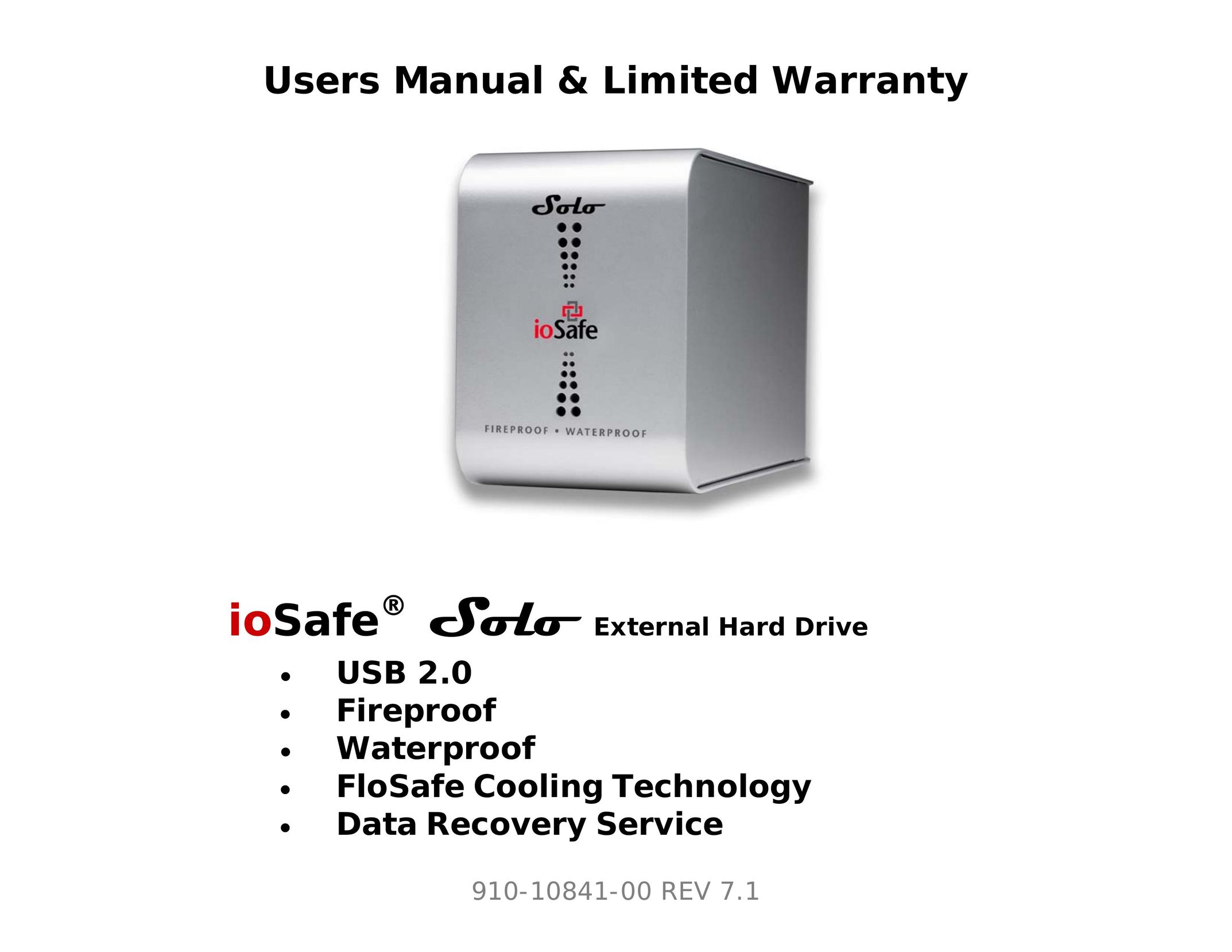ioSafe Solo Computer Drive User Manual (Page 1)