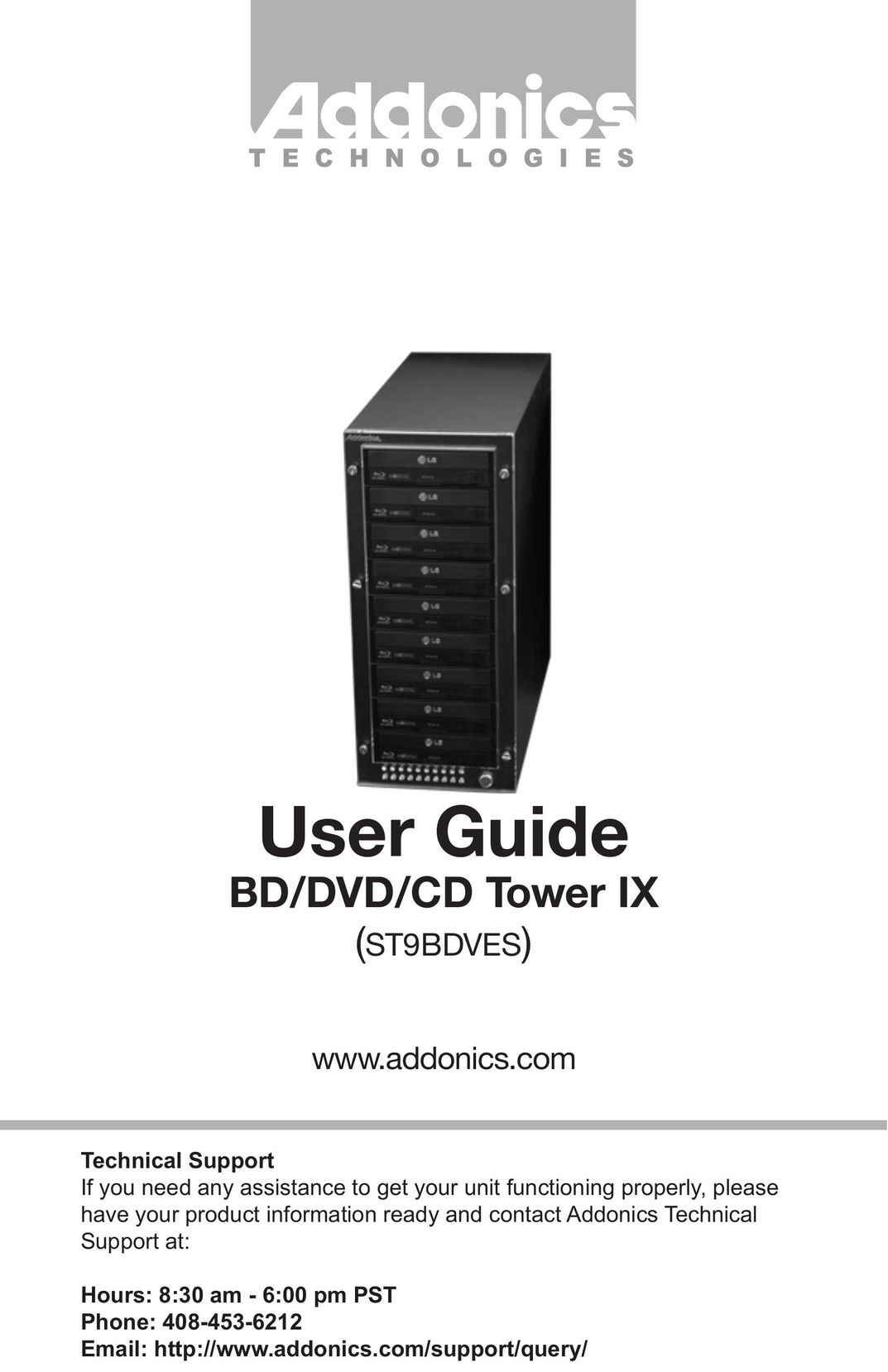 Addonics Technologies ST9BDVES DVD Recorder User Manual (Page 1)