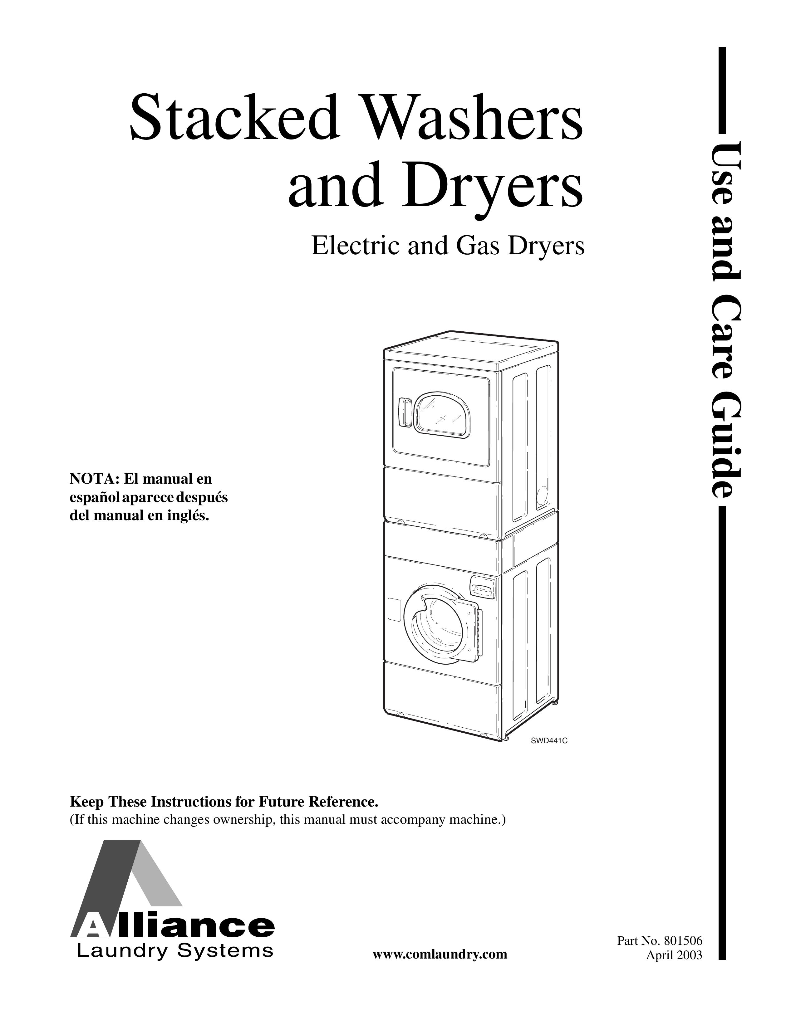 Alliance Laundry Systems SWD441C Washer/Dryer User Manual (Page 1)