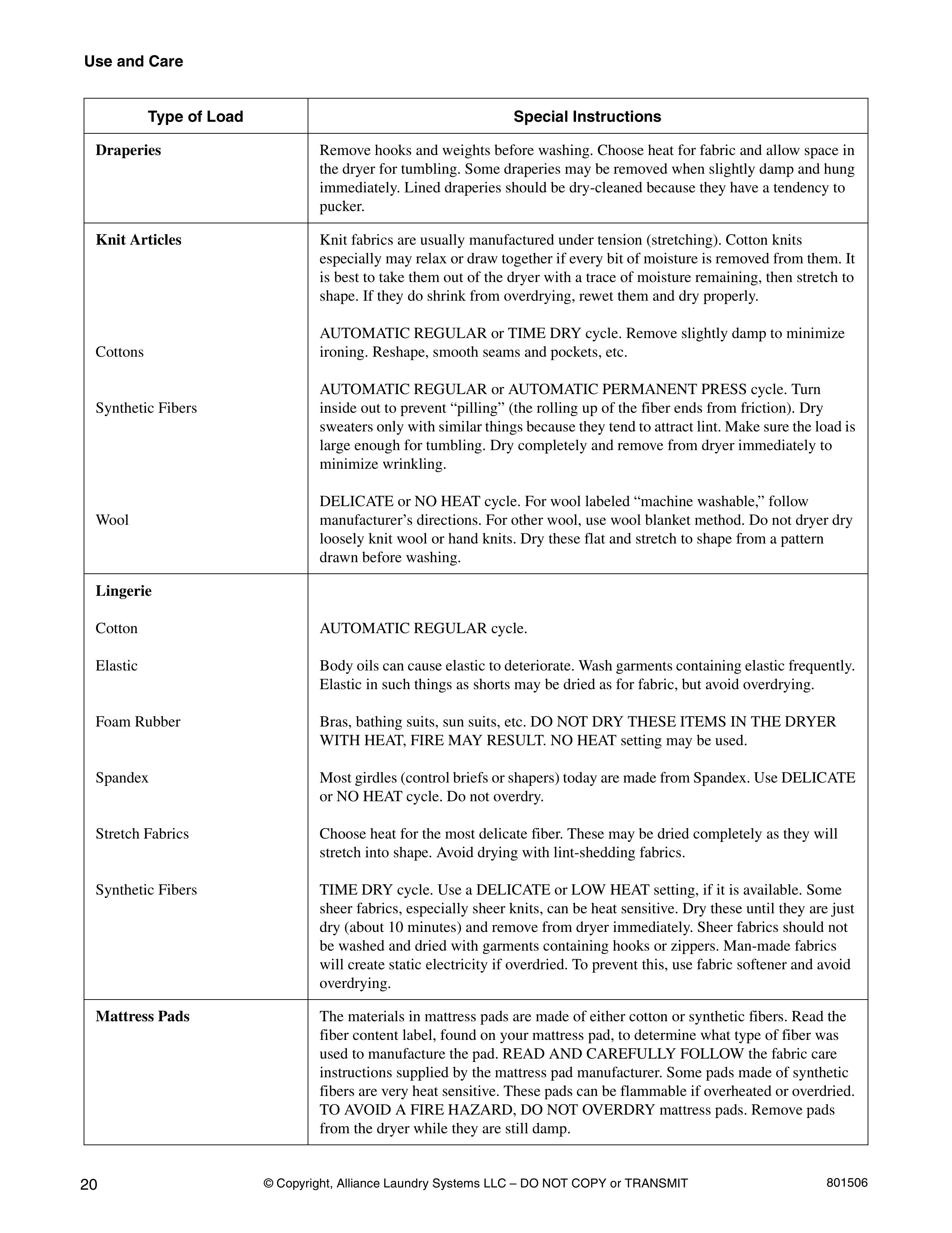 Alliance Laundry Systems SWD441C Washer/Dryer User Manual (Page 22)