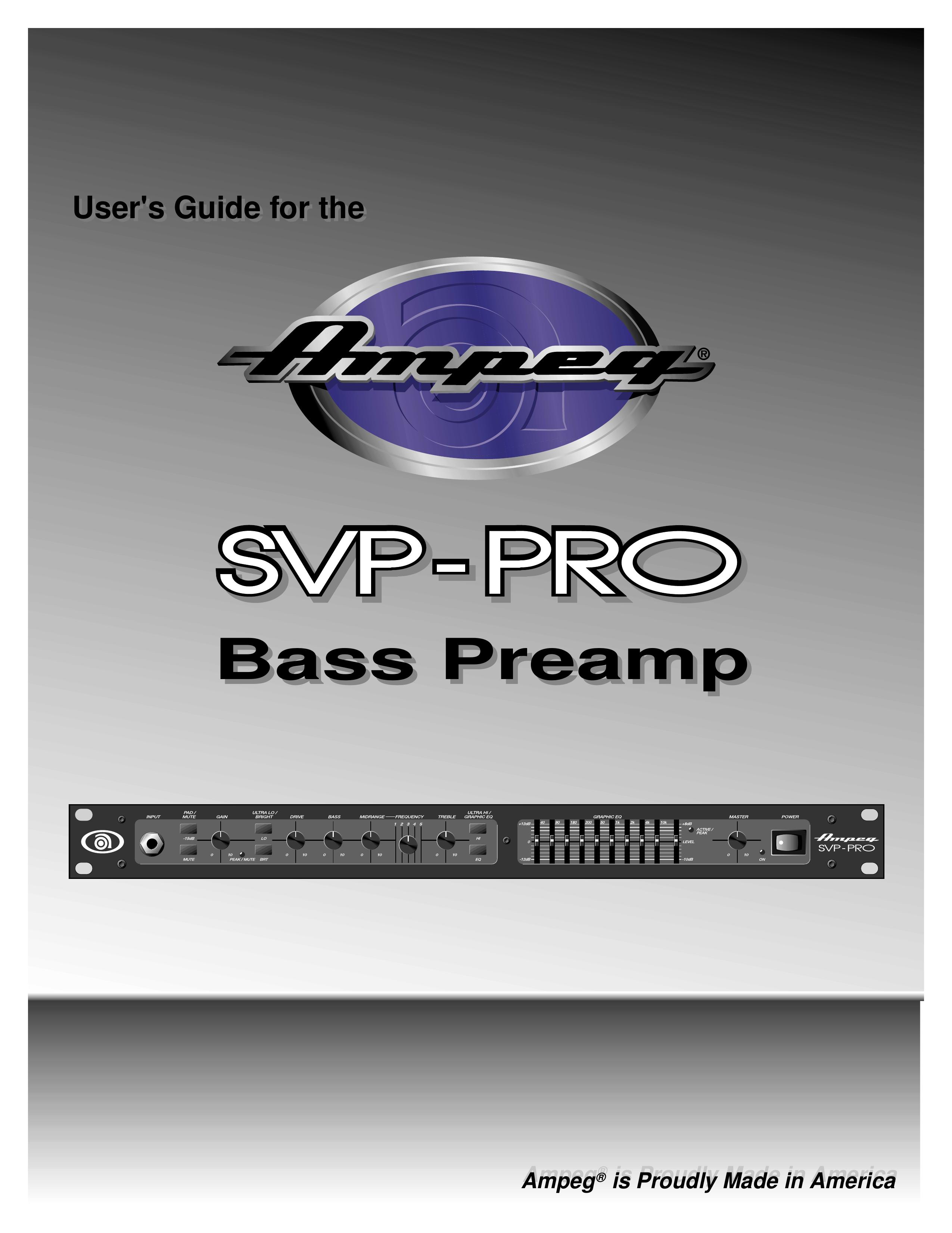 Ampeg SVP-PRO Musical Instrument Amplifier User Manual (Page 1)