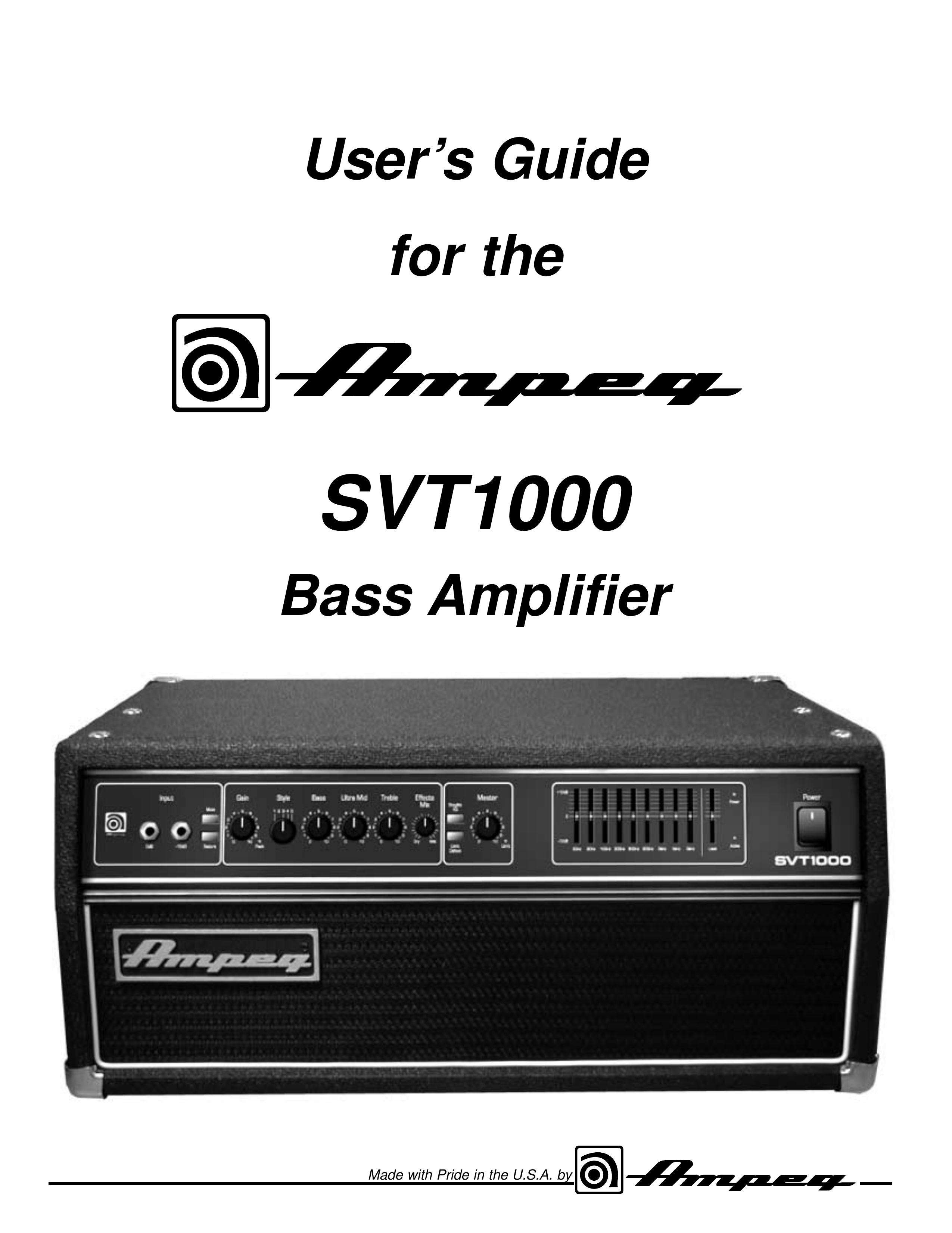 Ampeg SVT1000 Musical Instrument Amplifier User Manual (Page 1)