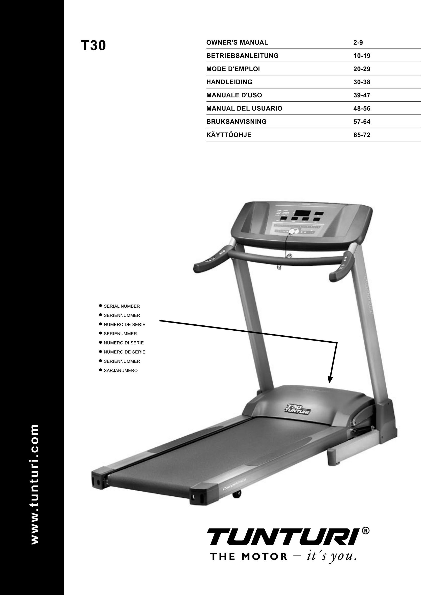 Tunturi T30 Treadmill User Manual (Page 1)