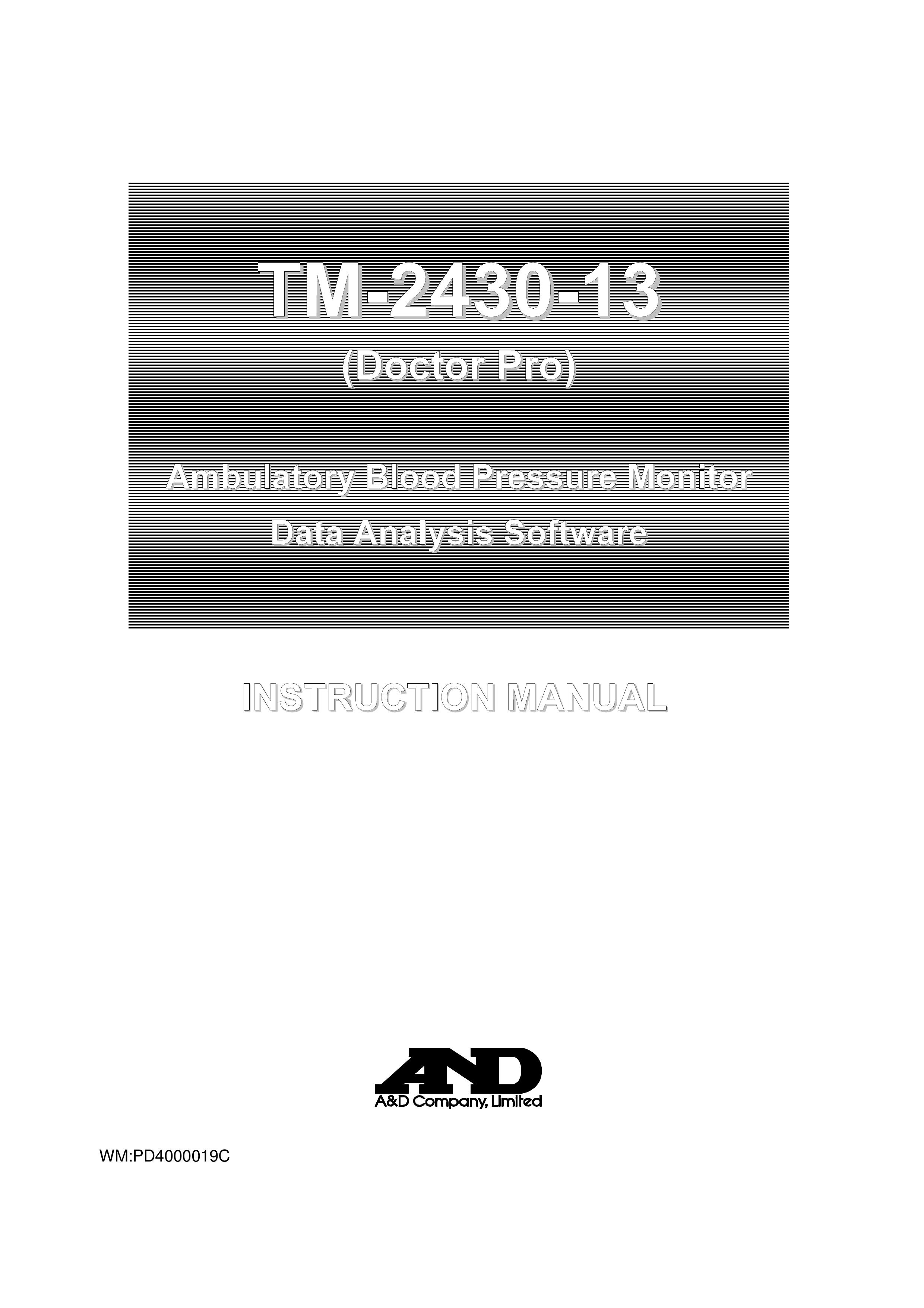 A&D TM-2430-13 Blood Pressure Monitor User Manual (Page 1)
